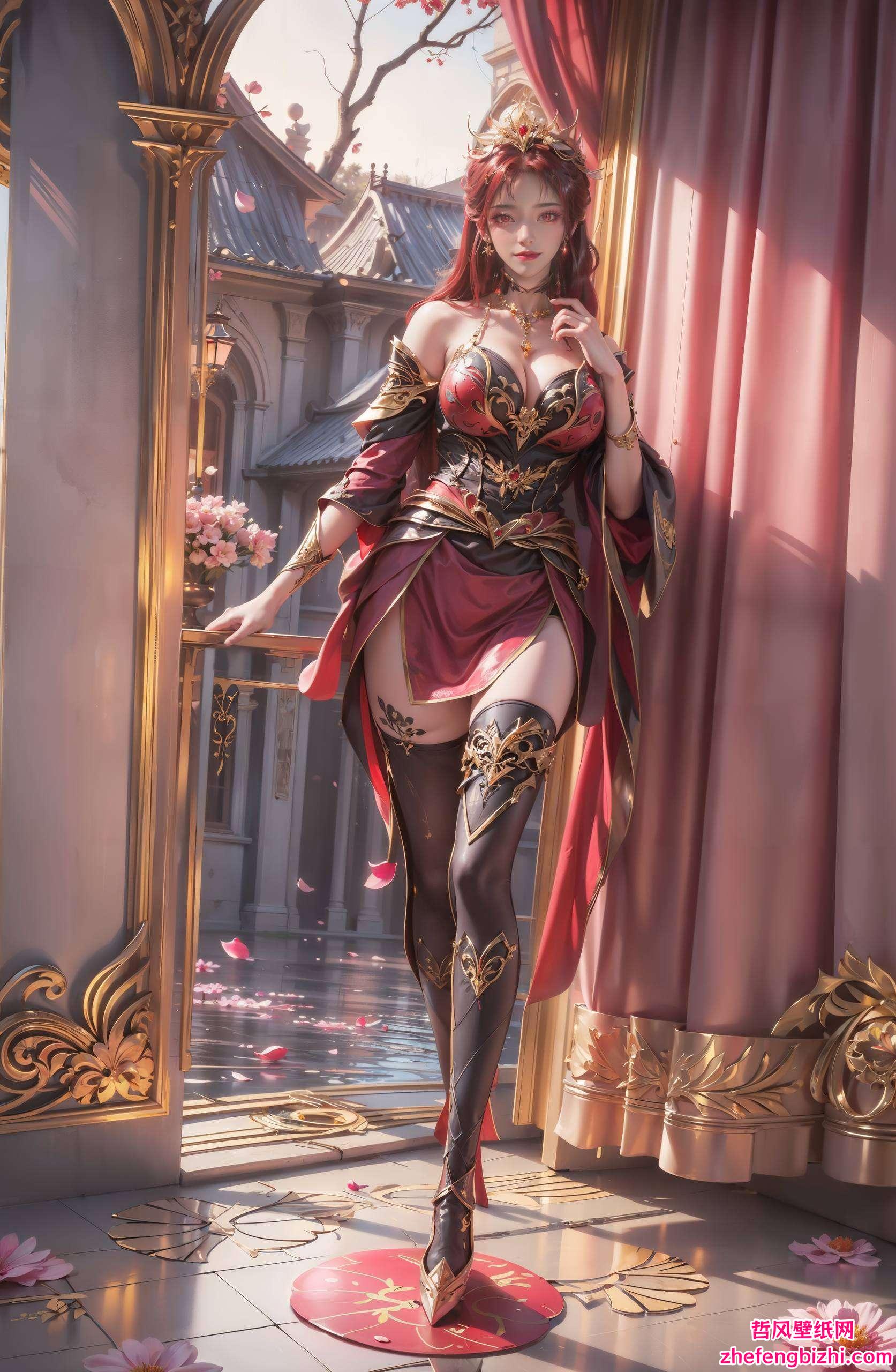 在这幅国漫壁纸中绽放出独特的玄幻魅力又凸显动漫美女的灵动