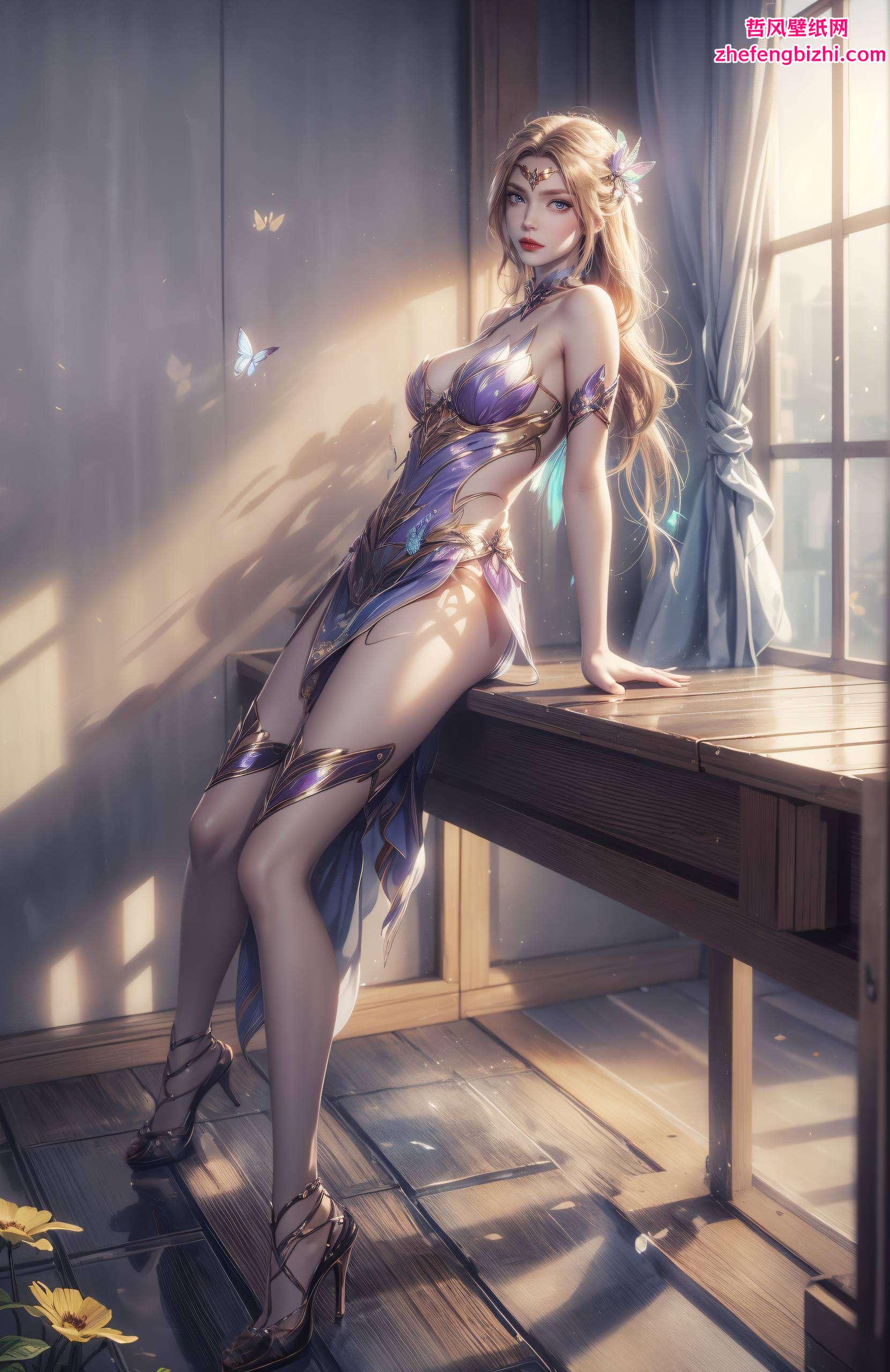 这幅壁纸将静态之美化为动态在绚丽的光影交织中