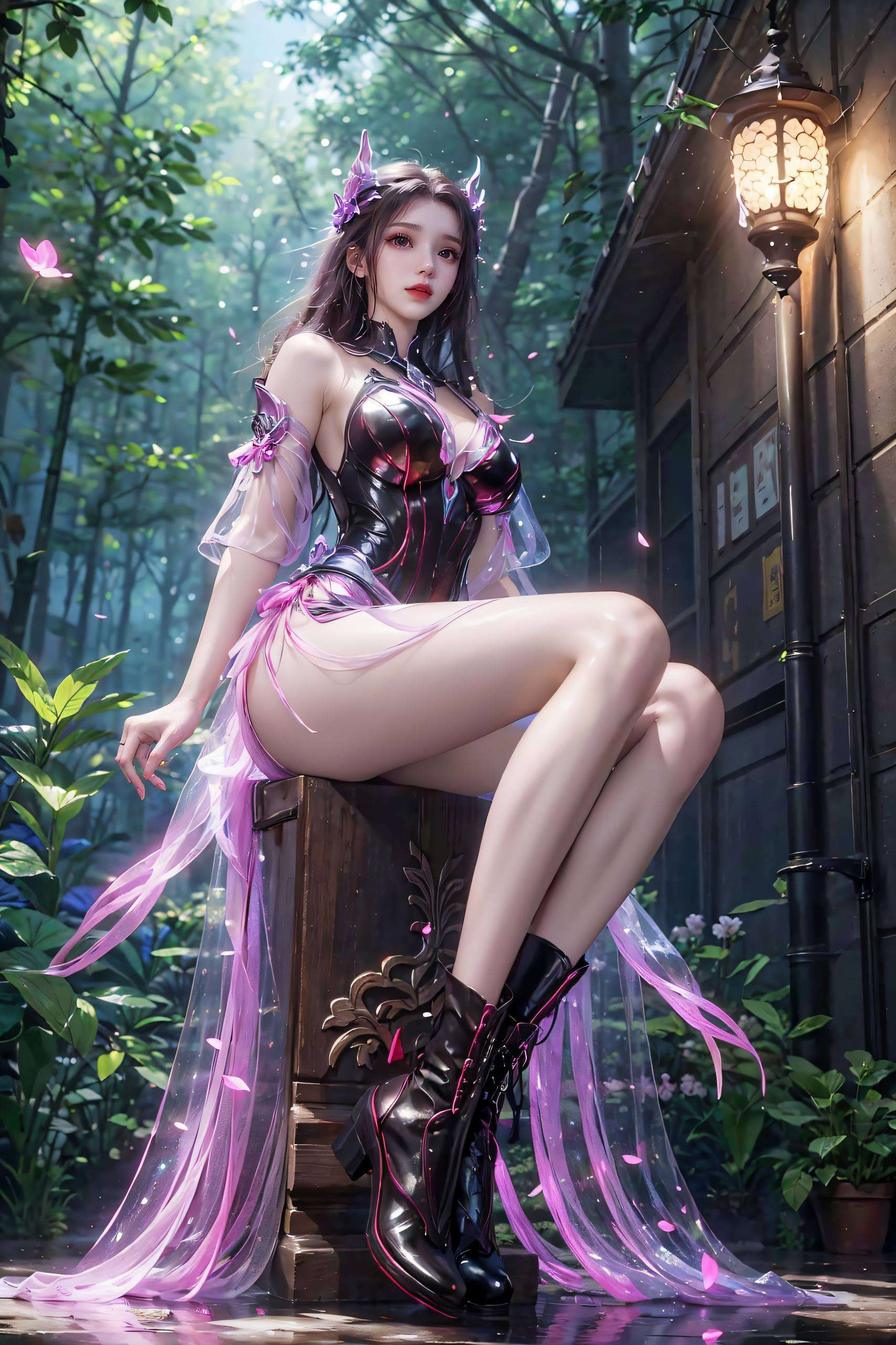 她的眼神里藏着小调皮仿佛在说：“快来拥抱我吧！”快来感受国漫美女的魅力