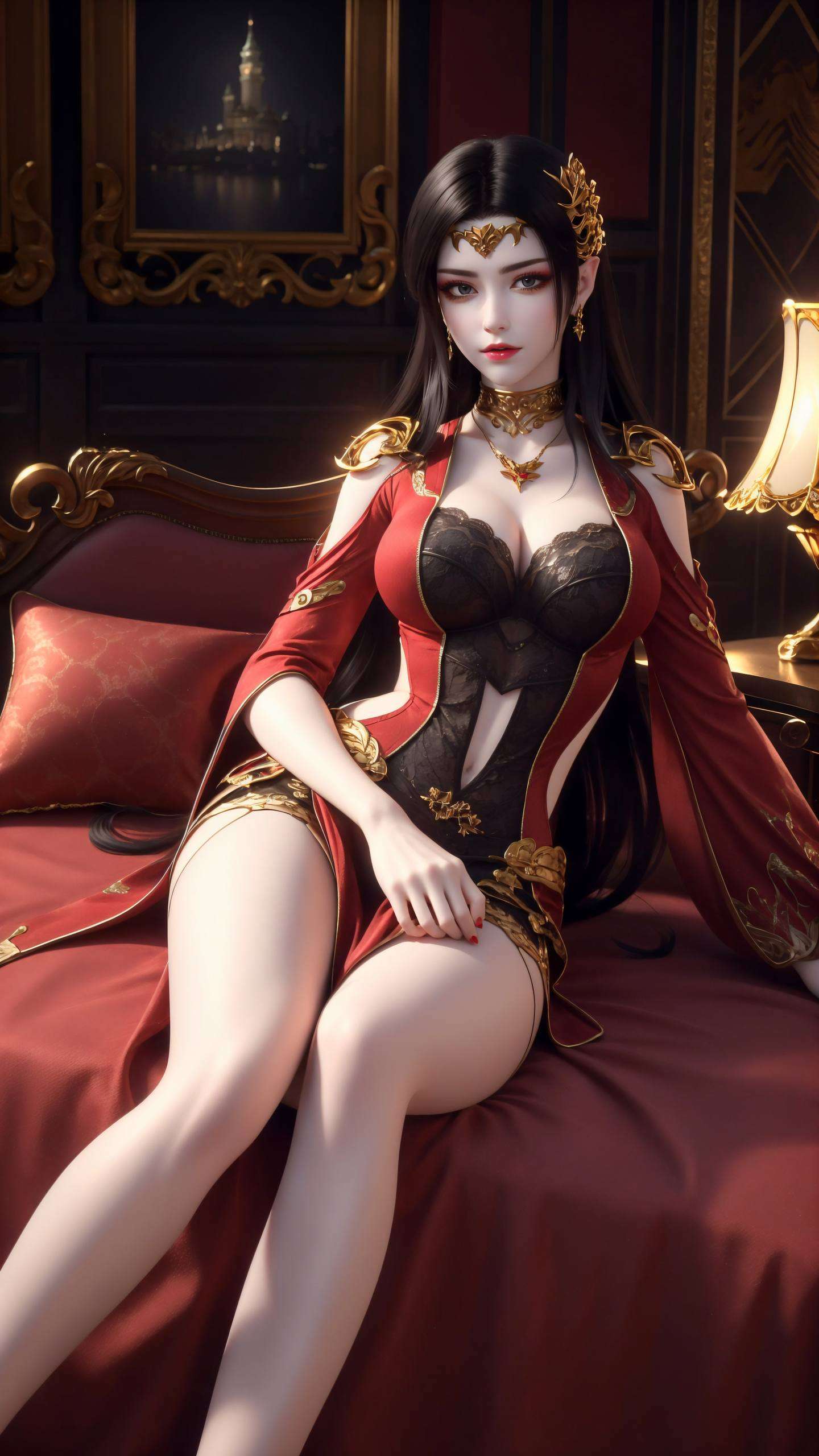 这款以斗破苍穹中美杜莎为主题的竖屏壁纸彩鳞闪耀