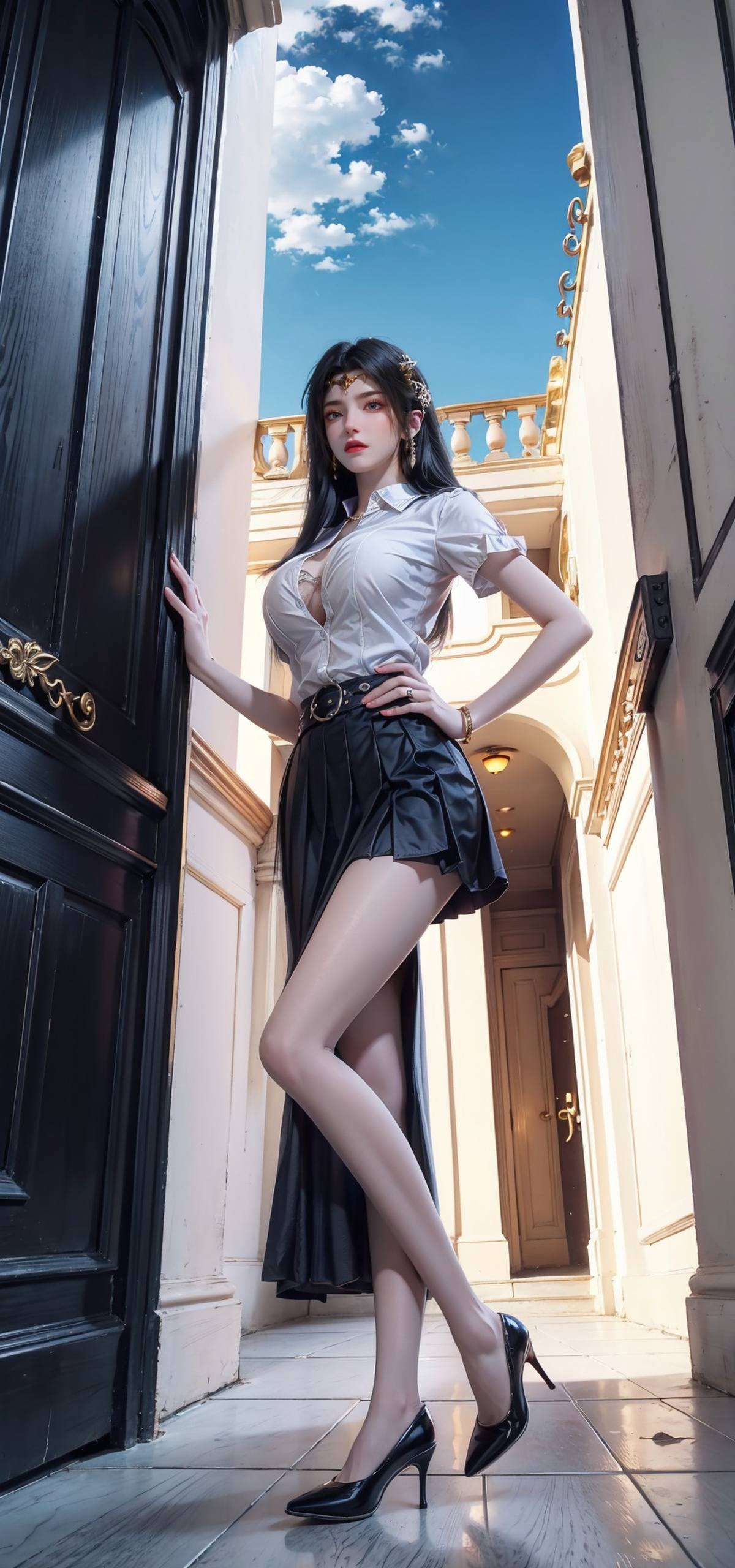 她的眼神深邃彩鳞之身