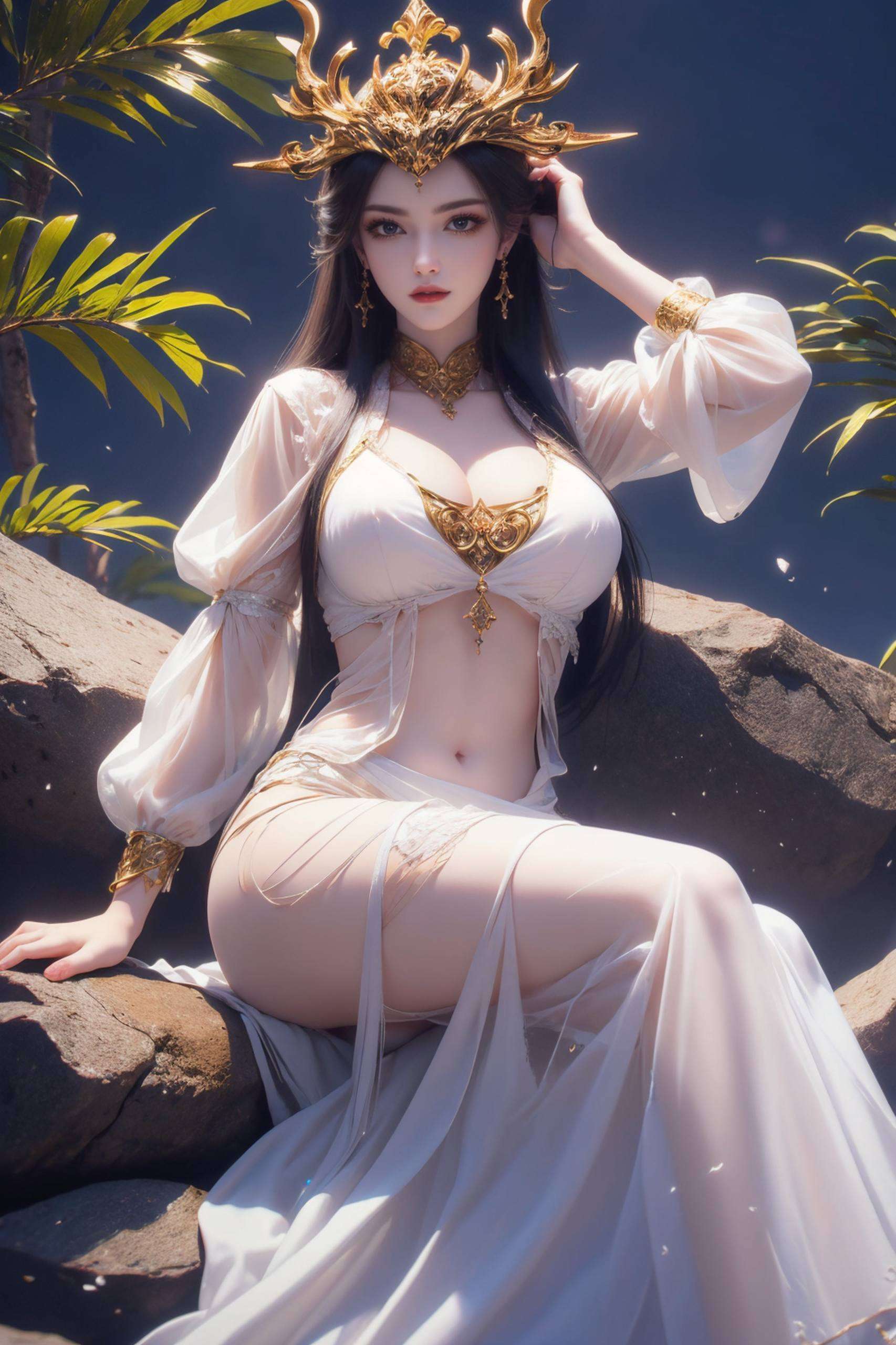 彩鳞与蛇女的形象交织蛇鳞闪耀着七彩光芒