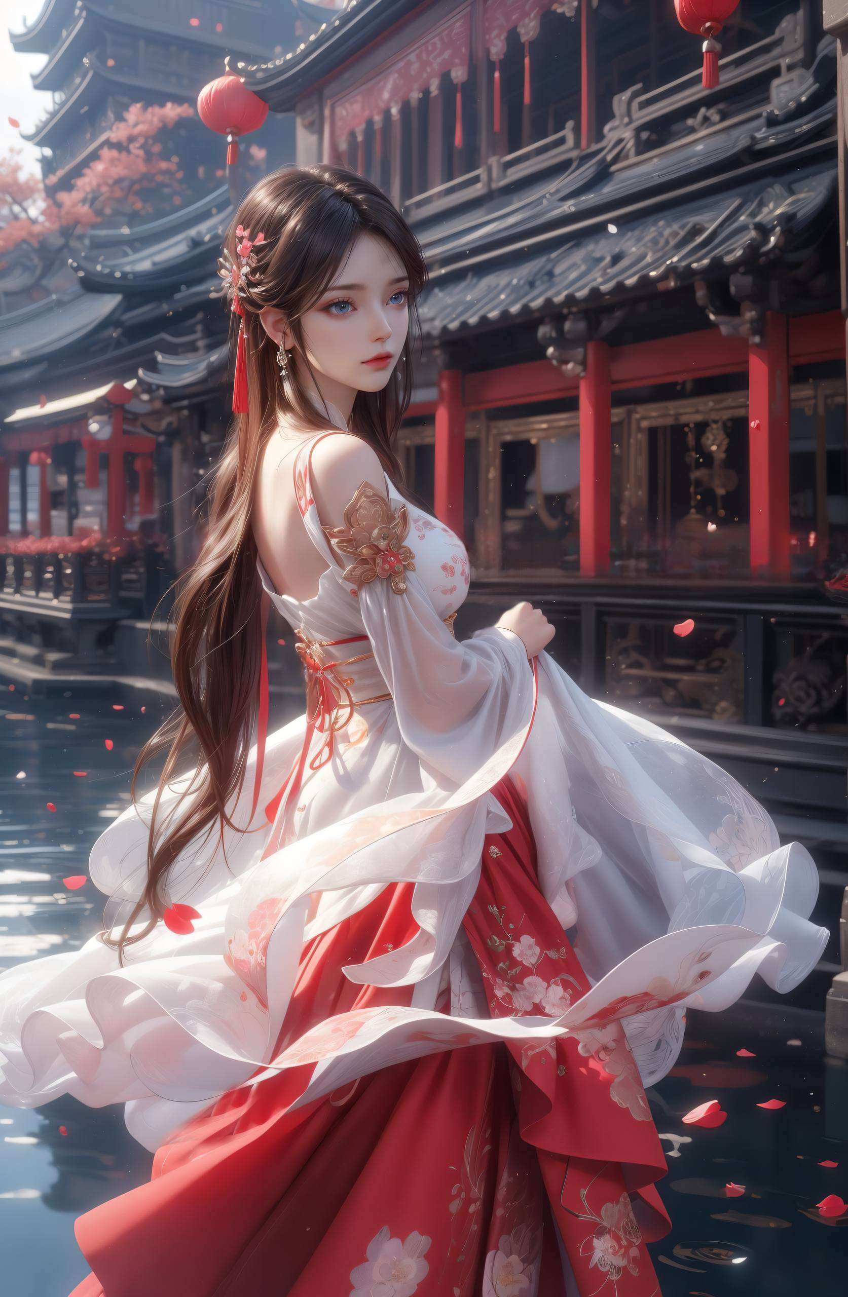 她的眼神坚韧却又不失温柔