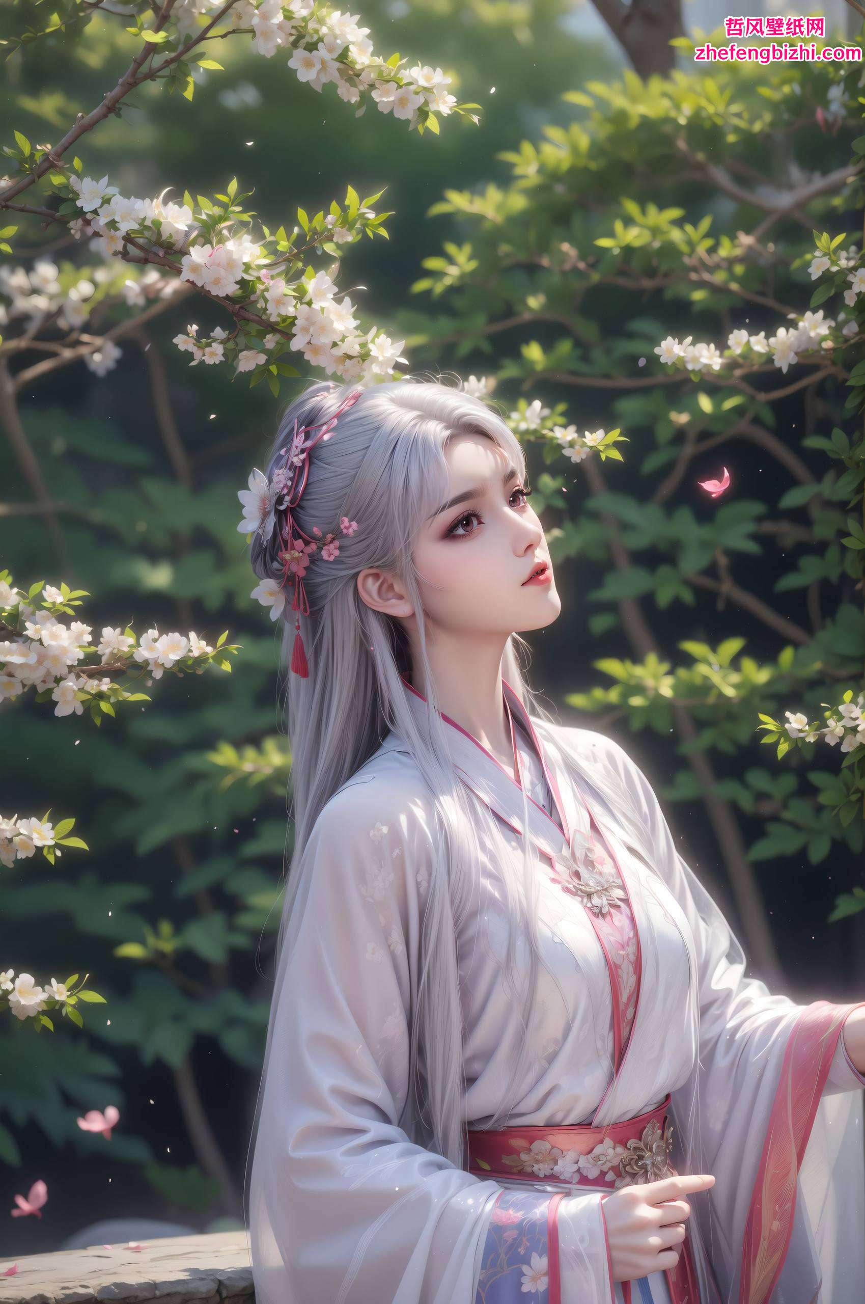 国漫女神的柔美与玄幻元素的碰撞这款绿色免费壁纸秀