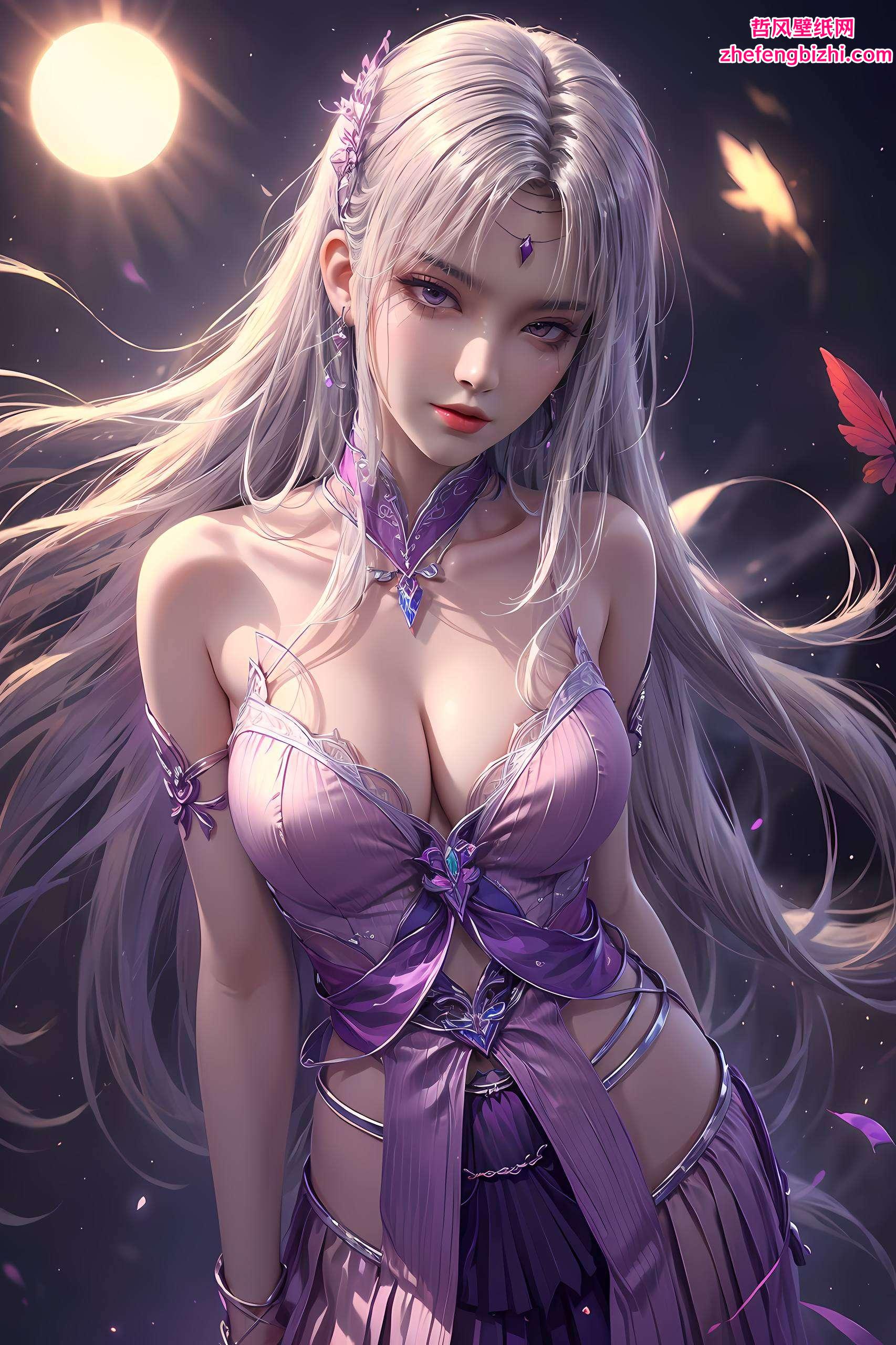白色高清壁纸上以其独特的“厄难毒体”和清冷的美貌