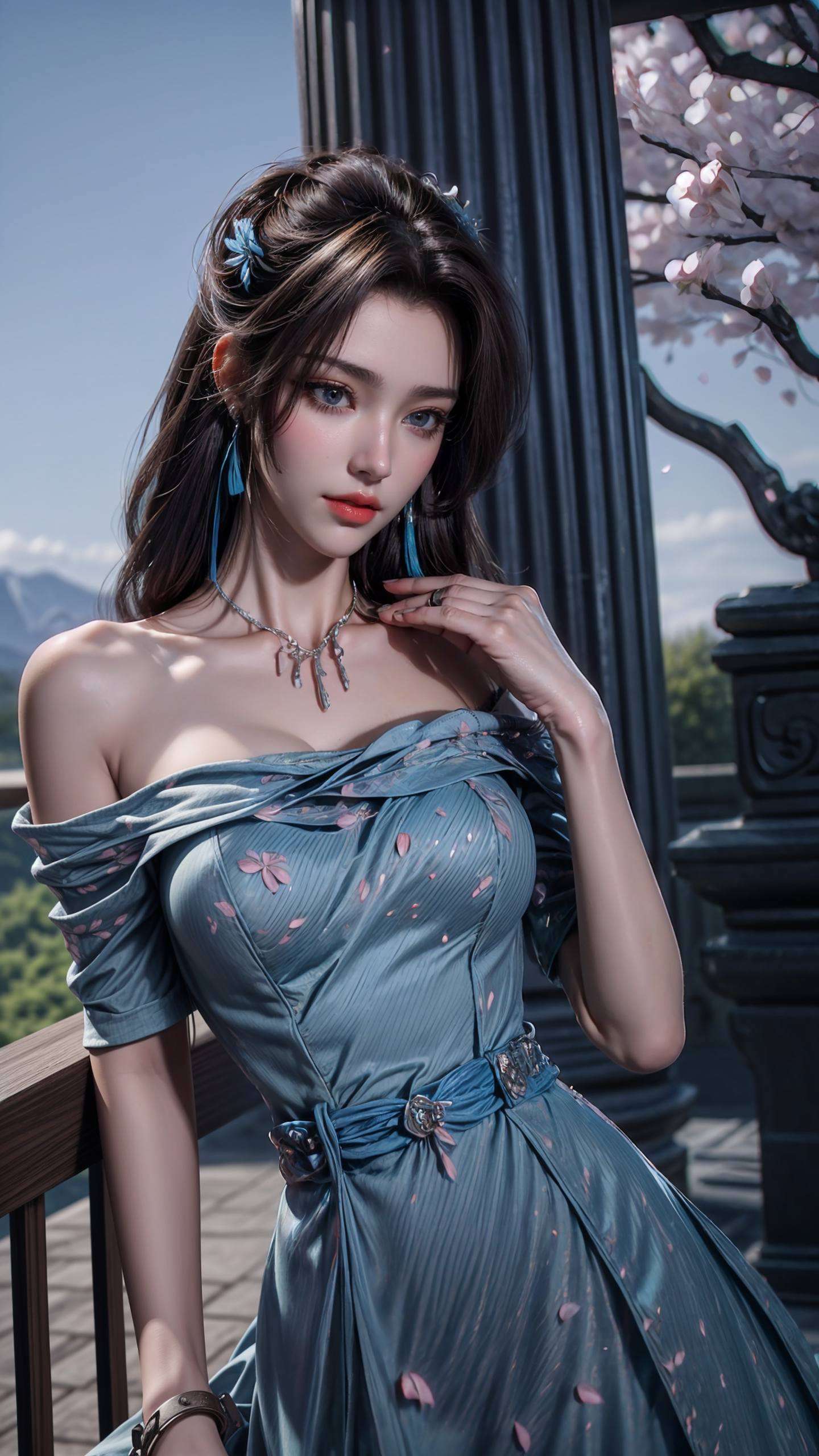 将云岚宗的壮丽风光与她的柔美风姿完美融合让人仿佛置身于那个玄幻世界