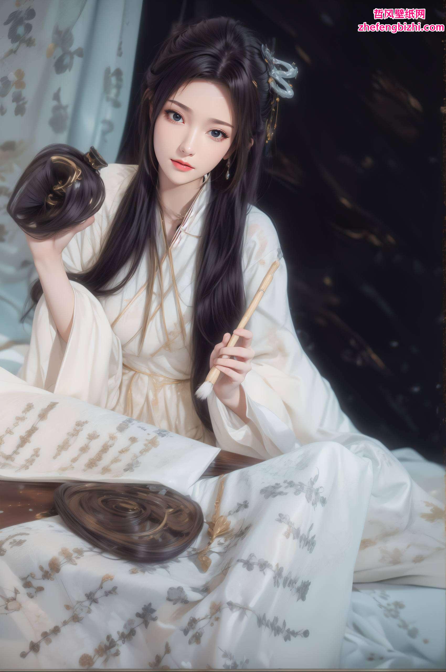 她的眼神深邃穿梭在国漫的绚丽世界