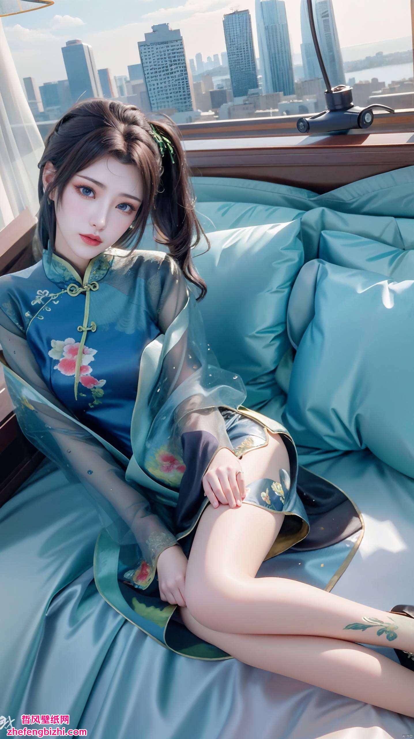 与天边的云彩相映成趣云韵站在云岚宗之巅