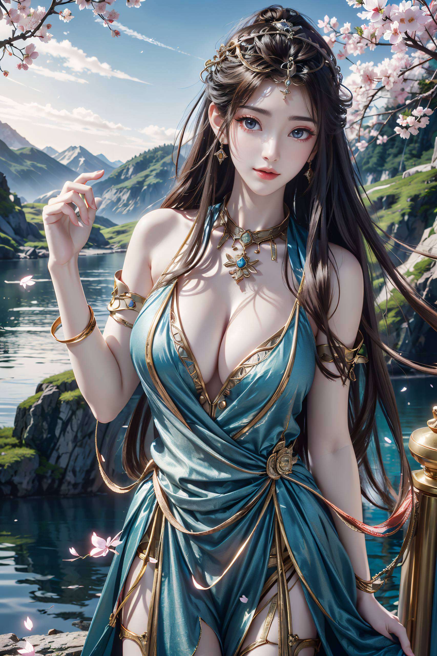以其清新脱俗的气质和美丽的外表这款AIGC免费壁纸