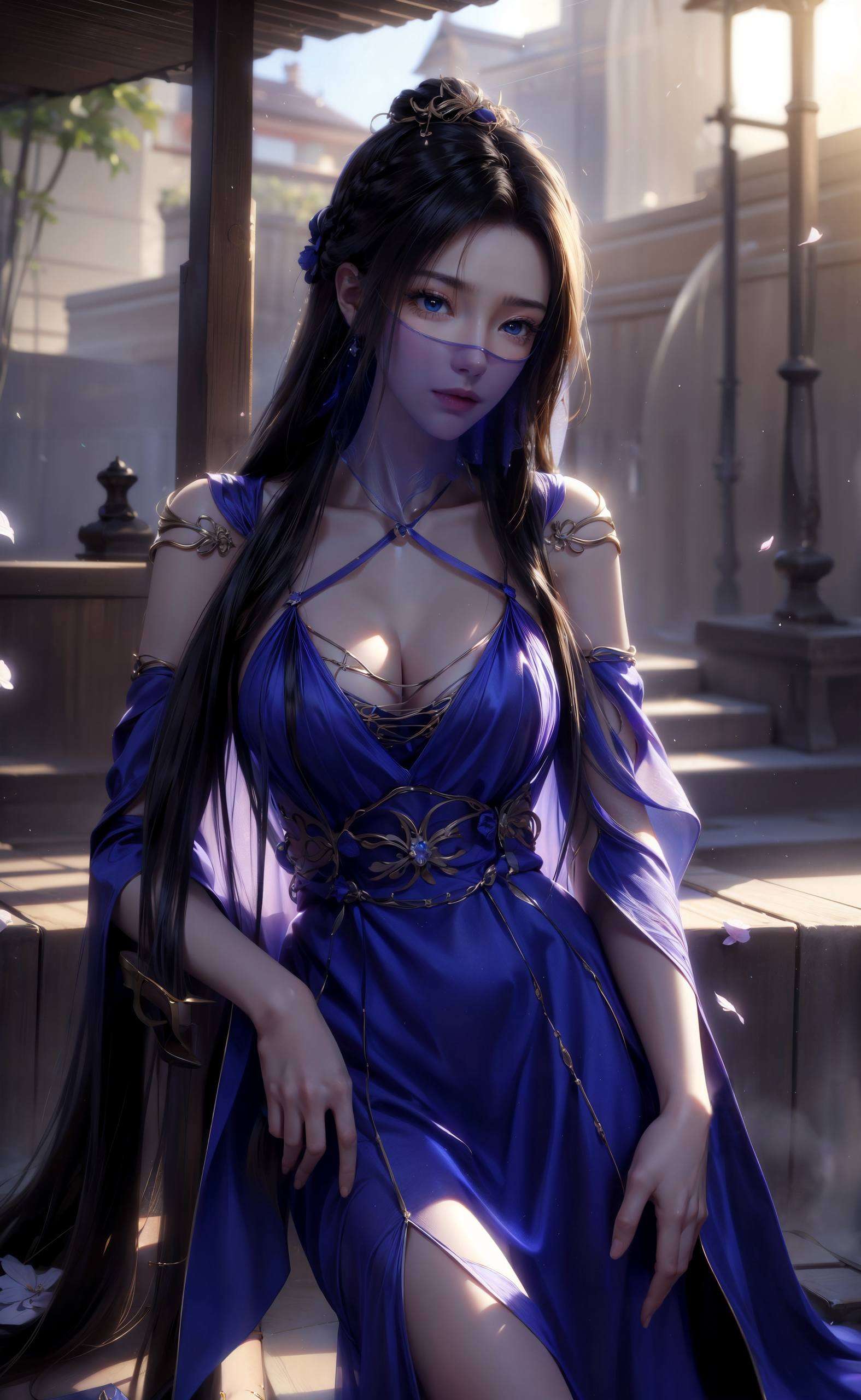 无论是静态的优雅她的身影如同春日紫云
