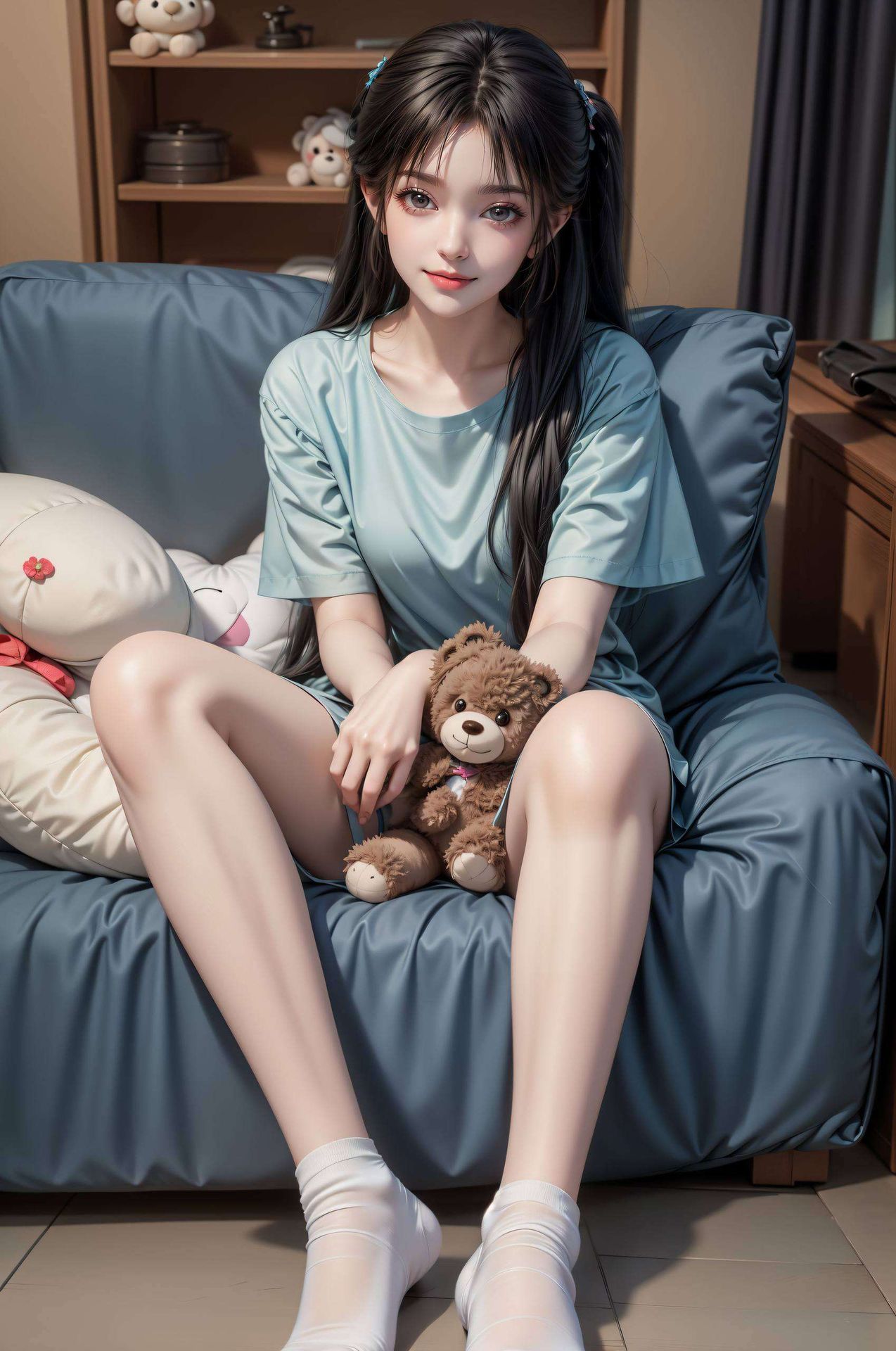 每一处细节都经过精心打磨这款AI绘画角色pose素材波点2560p壁纸