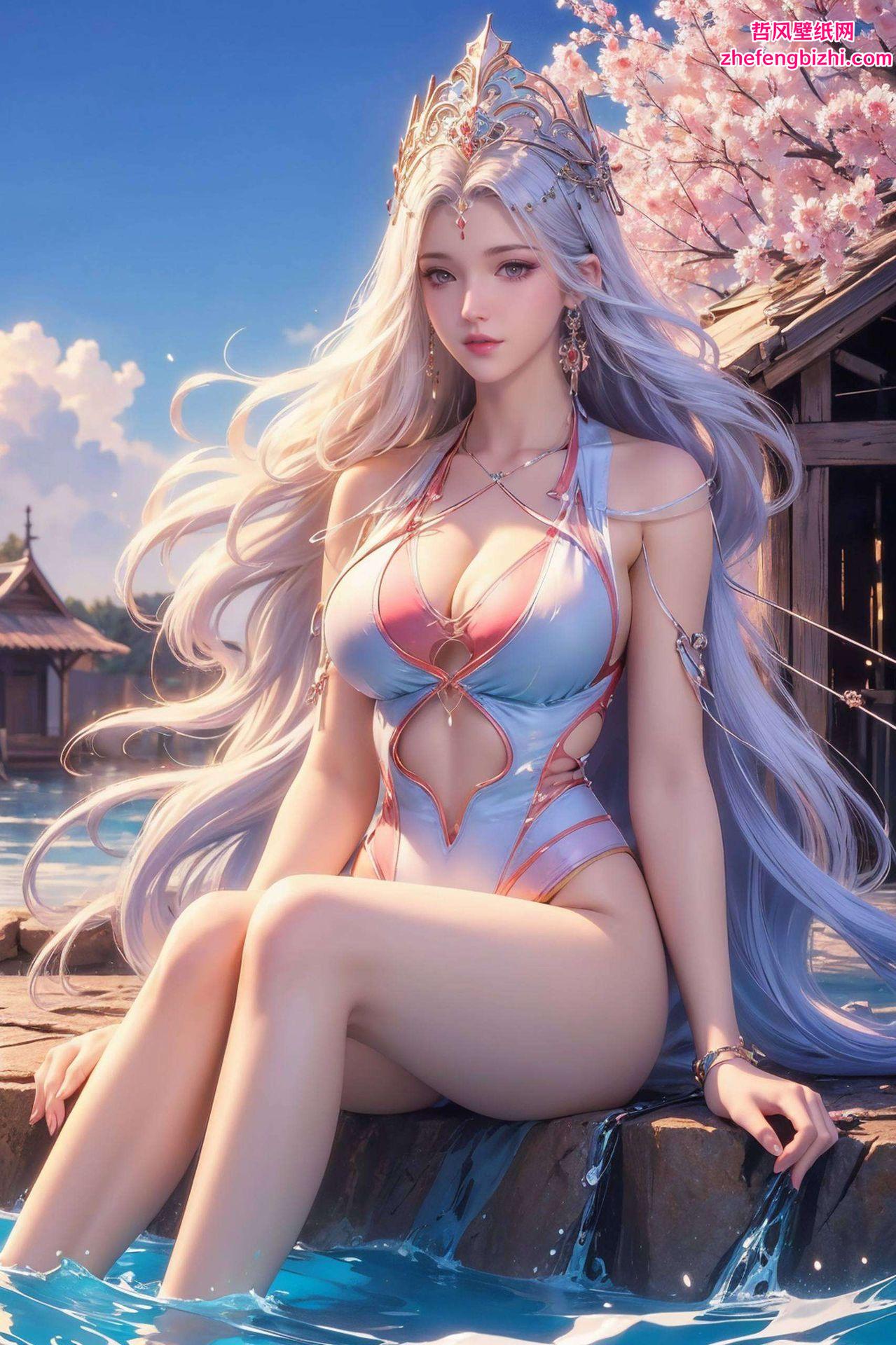 为你的桌面增添一抹温柔这款AI国漫女神波塞西美图壁纸