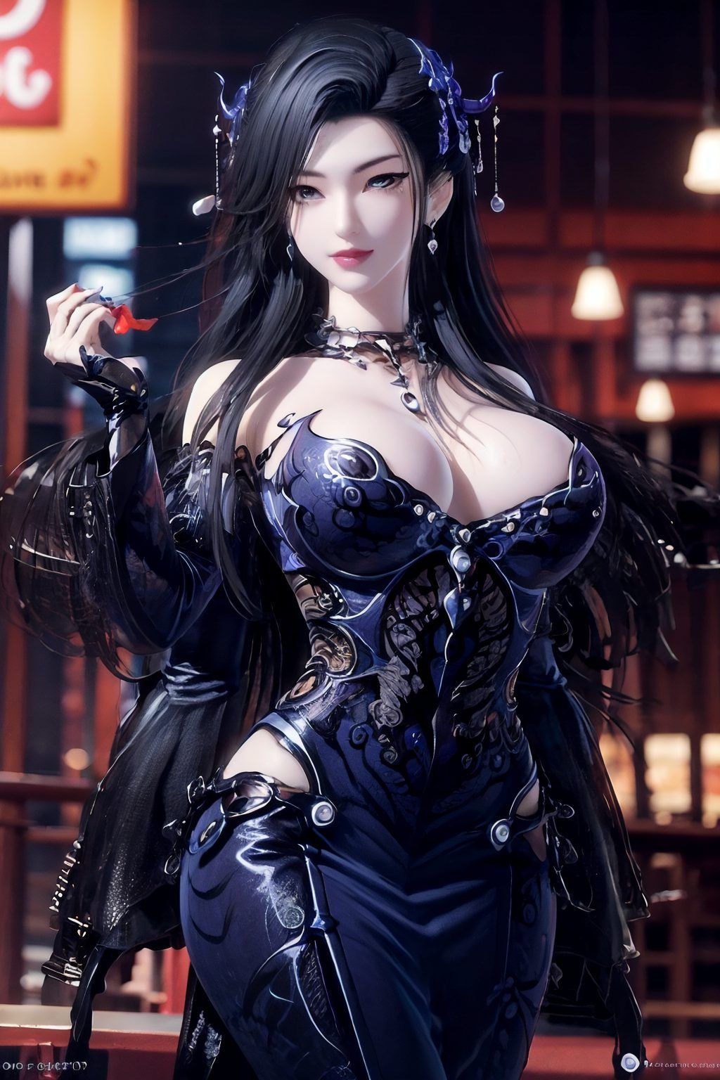 流畅线条手绘潮女妖大佬风采