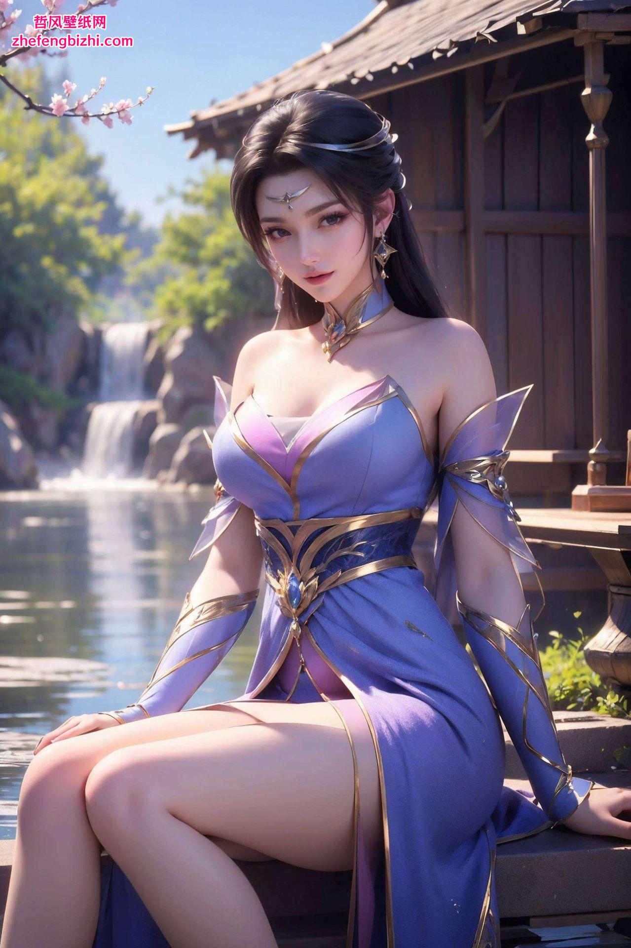 以楚灵玉真人形象为主题这款AI国漫女生波普艺术2560p壁纸