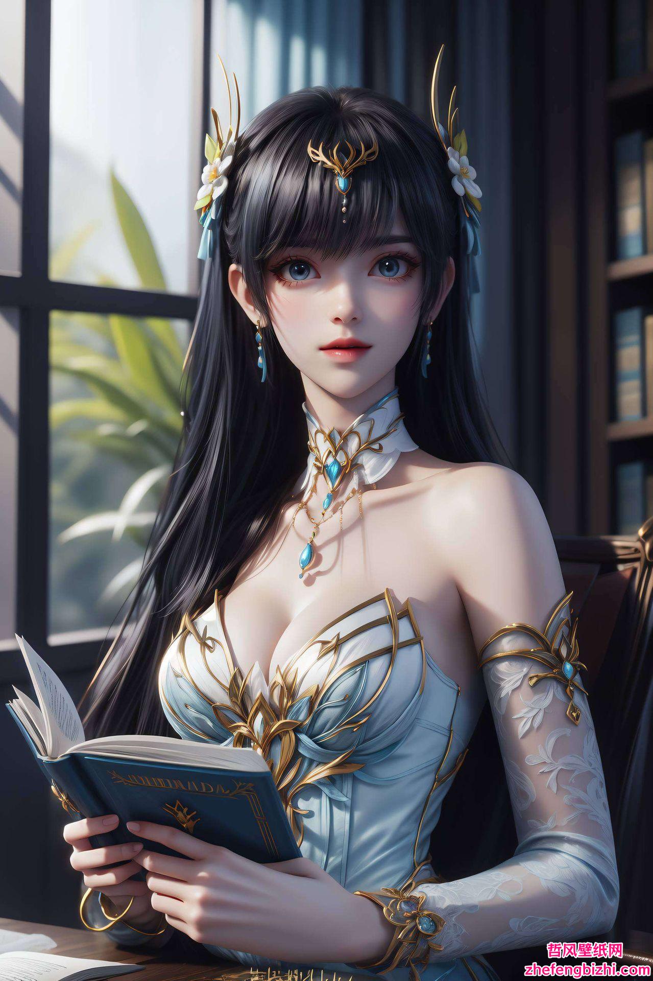 在这4K高清的单色国漫壁纸中细腻的线条勾勒出她的英姿飒爽