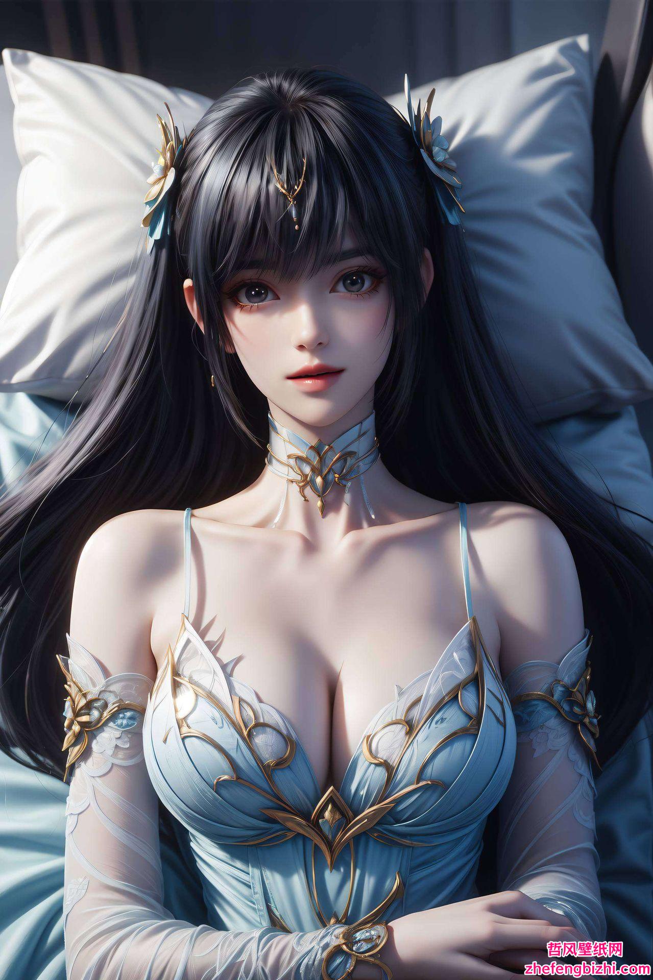 鲜艳的动作素材映衬出她朦胧的美感在这全屏4K高清壁纸中