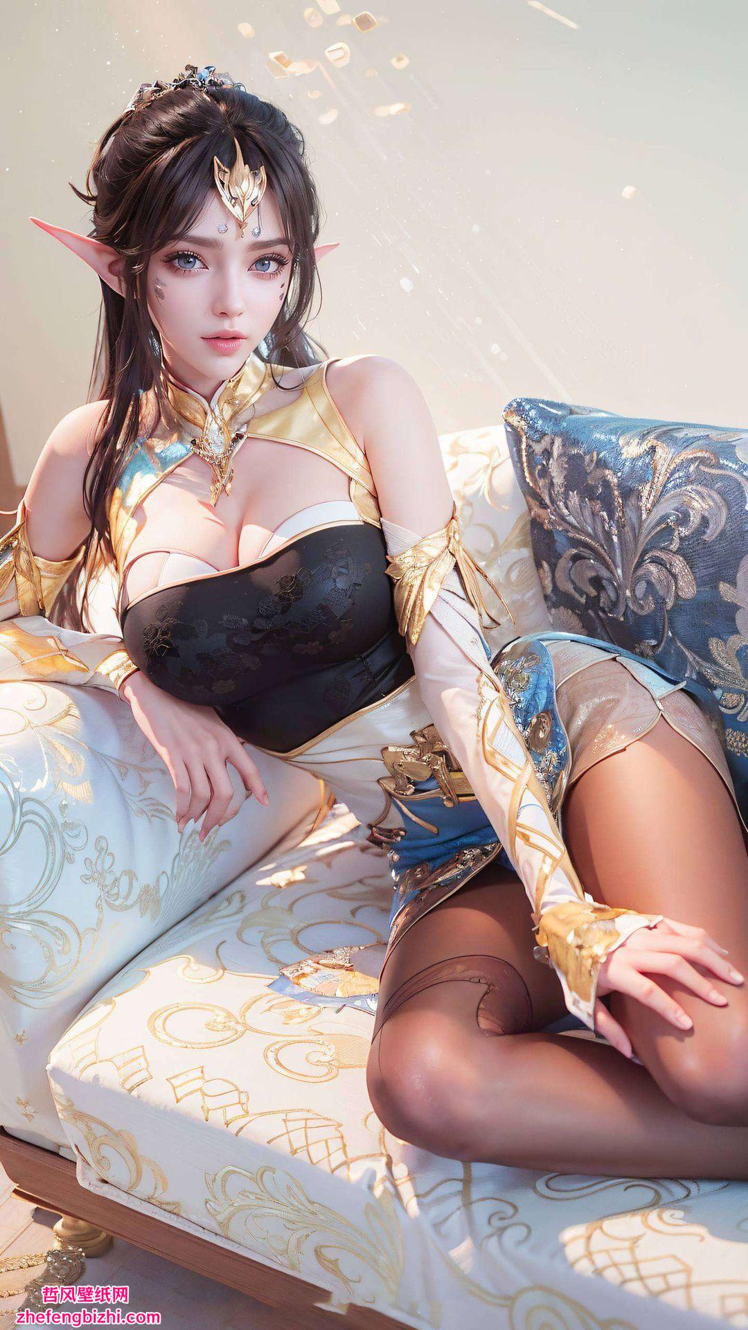 国漫女神风采尽显这款AI绘画的横向壁纸