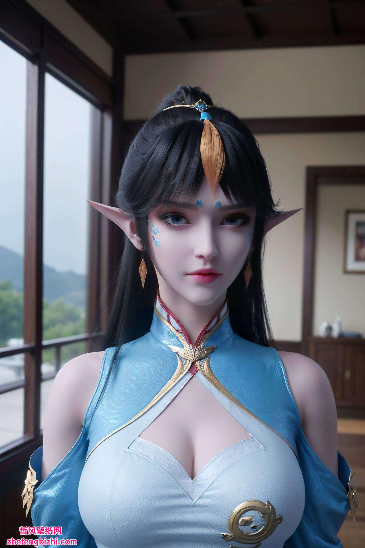 她的倩影在AI的细腻描绘下细腻至极