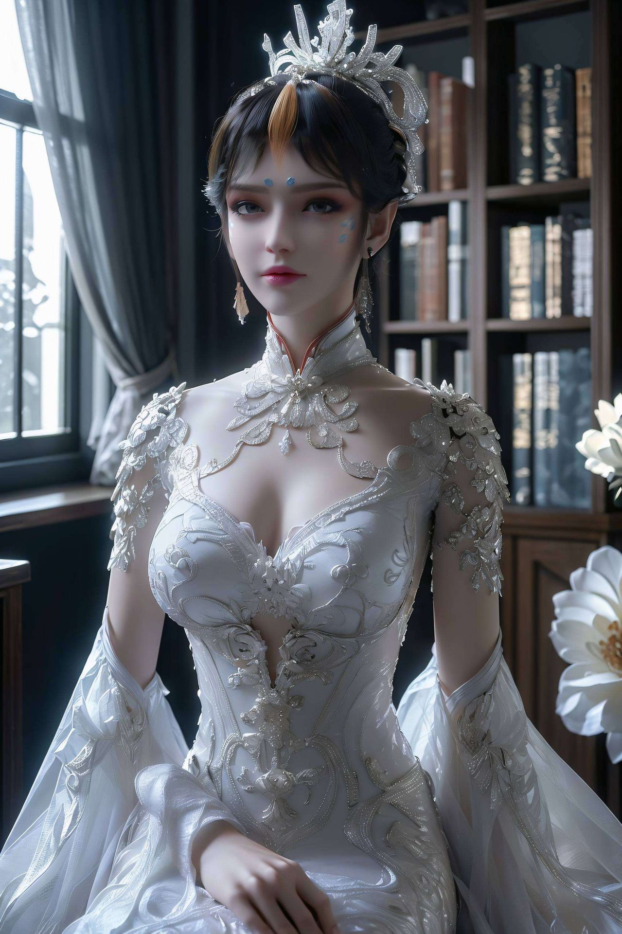 细腻描绘了她婉约的身姿与宁静的气质以凤清儿为主题的超高清宁静平板艺术壁纸