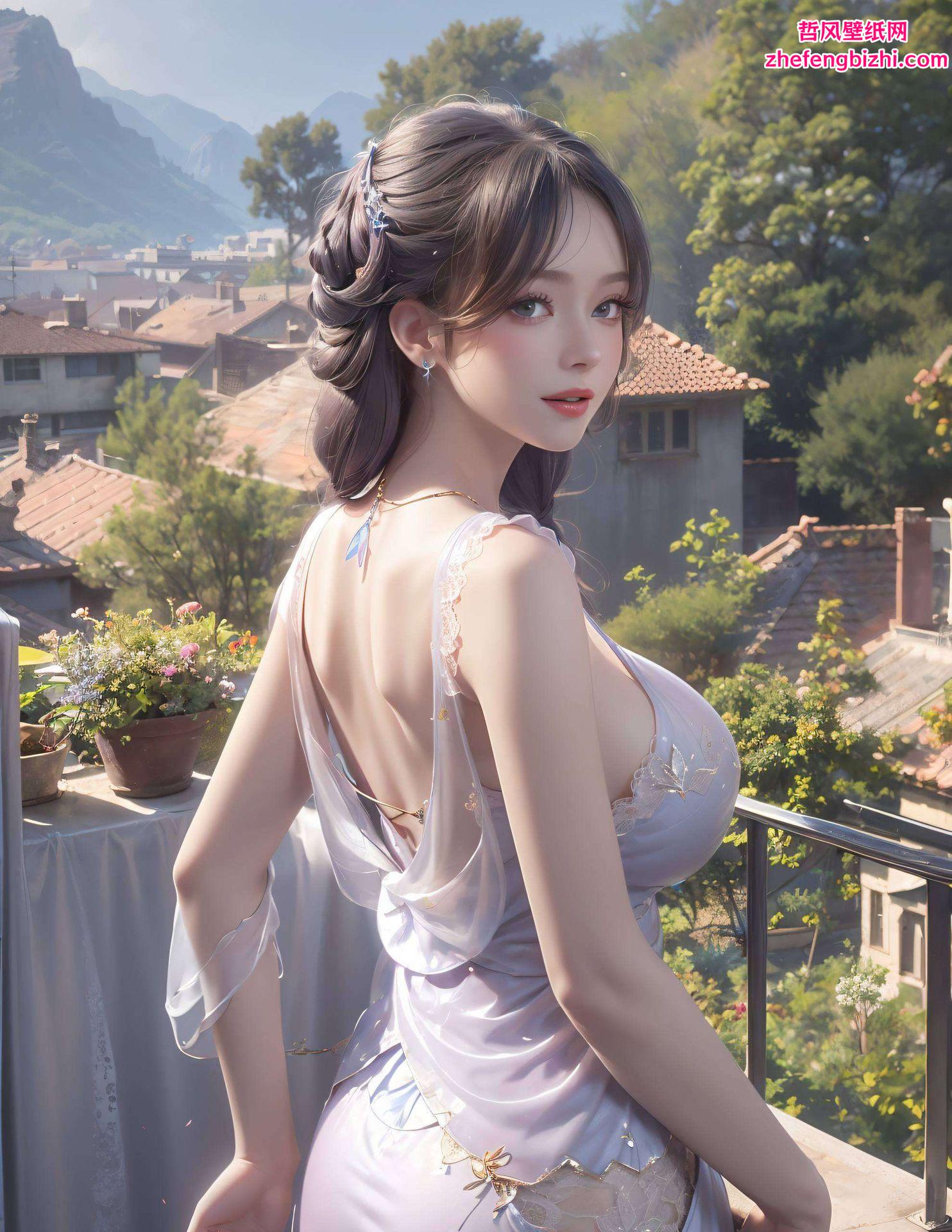 身着清新民族风服饰她的笑容恬淡