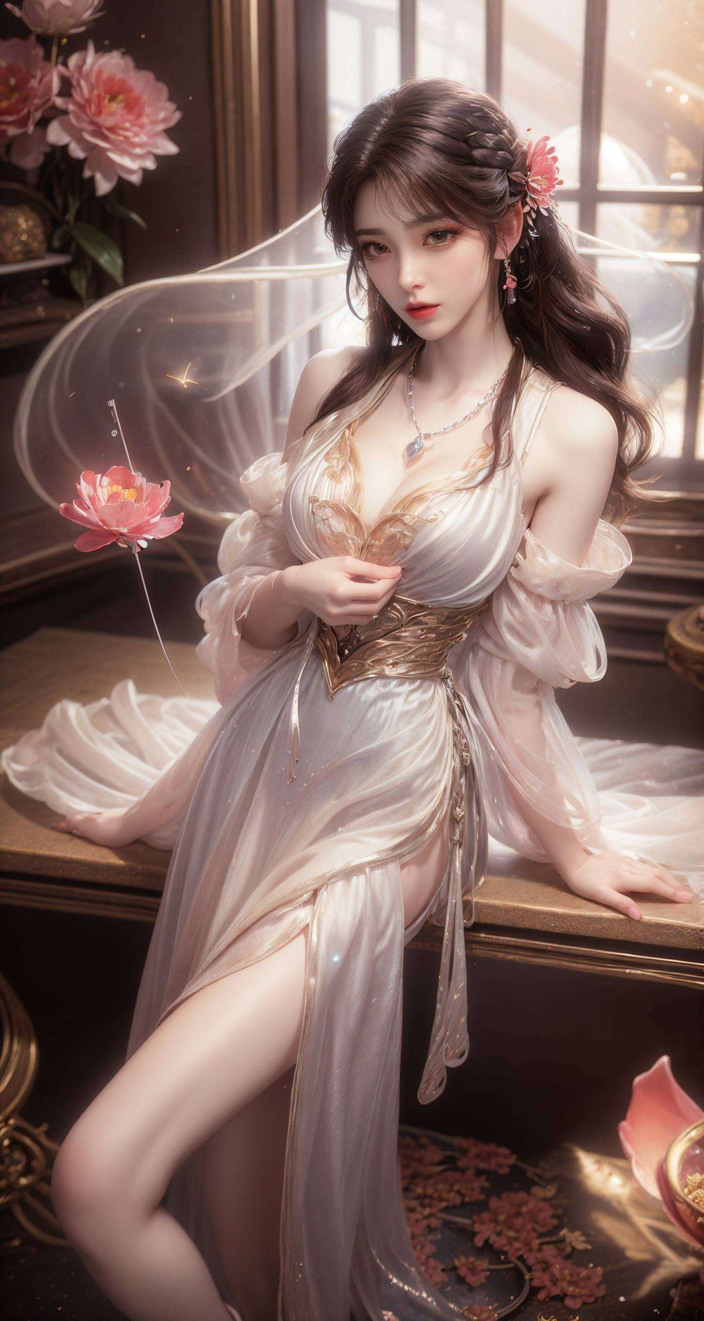 火灵儿那双明眸流转间平板上的国漫美女更显灵动