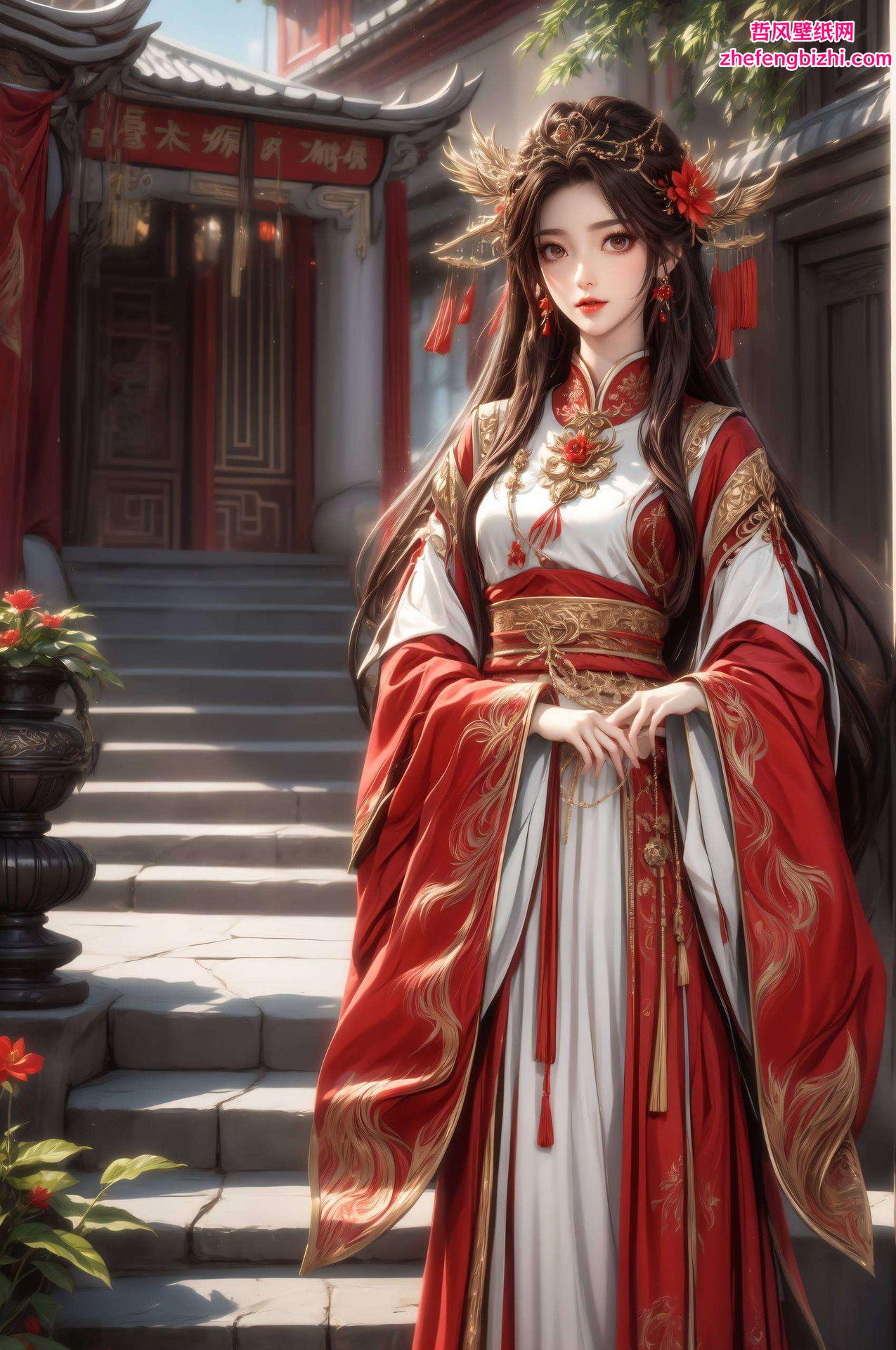 火灵儿的眼神中藏着无尽的故事为你的桌面增添一抹神秘的色彩