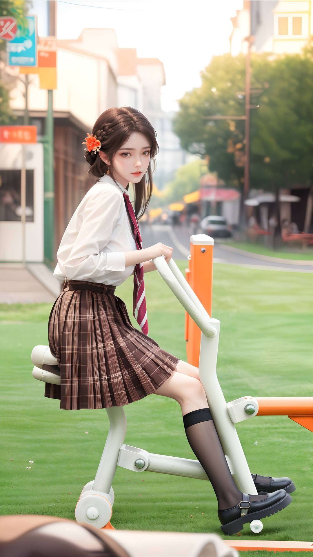 火灵儿的美艳与力量完美融合高清1080p壁纸带你领略火灵儿的灵动魅力！赛博朋克风格碰撞传统元素