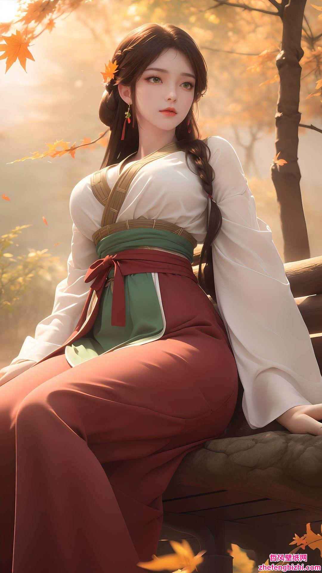 AI国漫美女超养眼2K高清国漫美女背景图片系列让这位国漫小美女的俏皮可爱跃然屏上