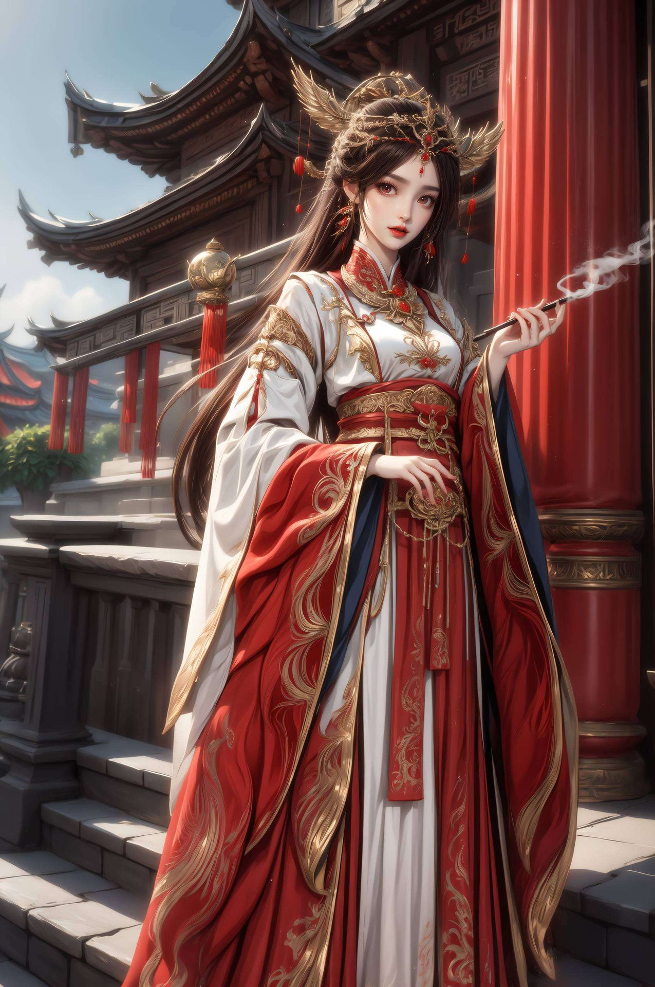 融合国漫美女背景图片石昊与火灵儿同窗壁纸