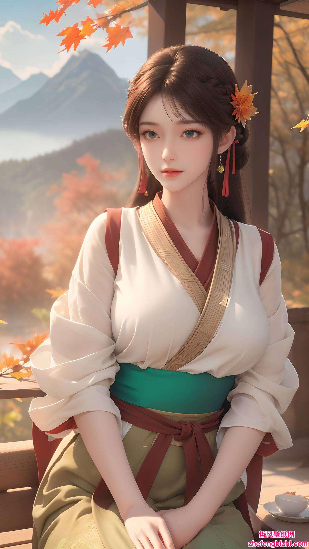 这款清新最新版手机国漫美女桌面灵动飘逸