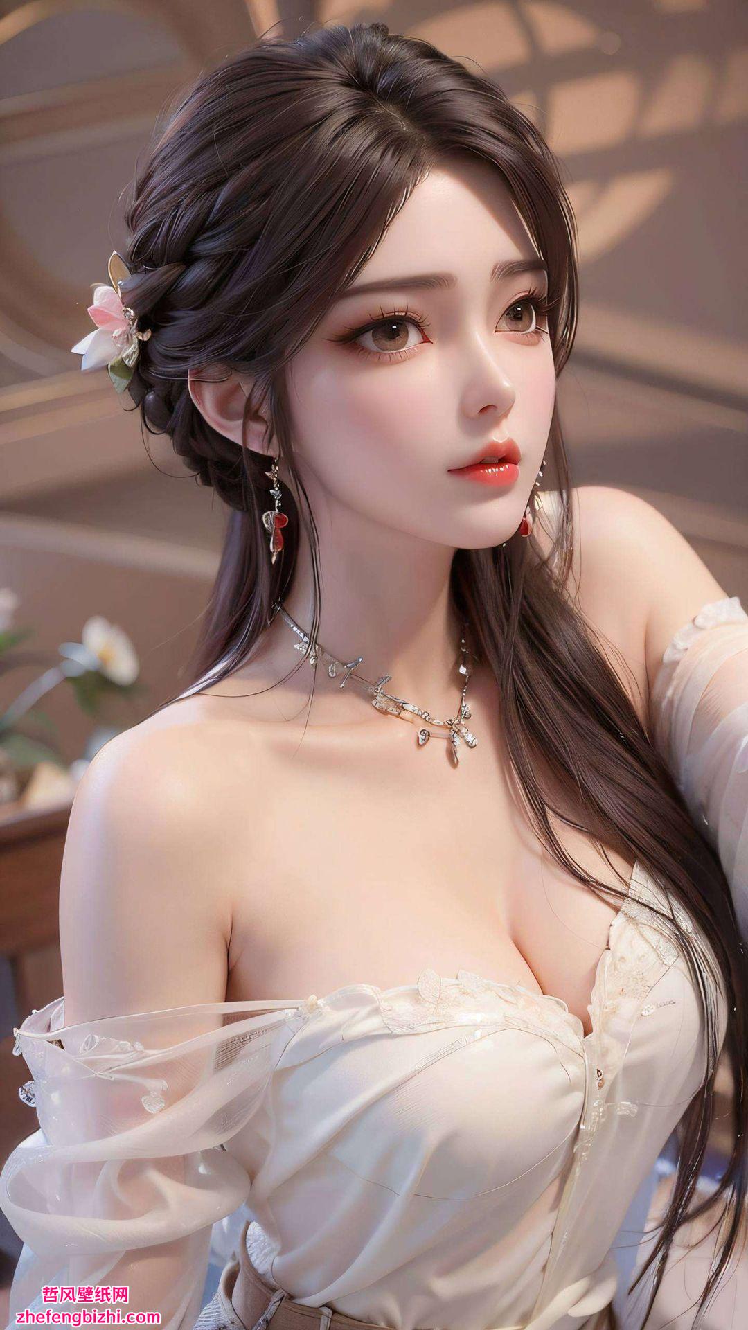 细腻描绘这款特写宁静苹果国漫女神桌面壁纸