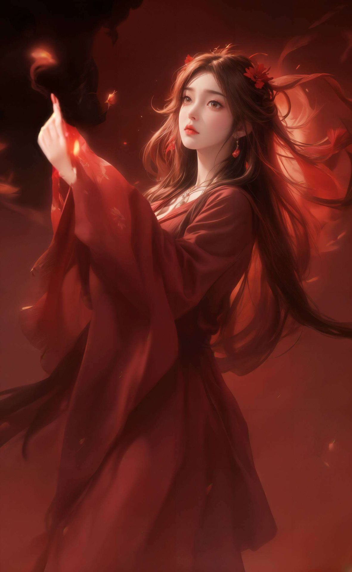 构成了这幅4K高清国漫壁纸的绝美风景灵动的眼神