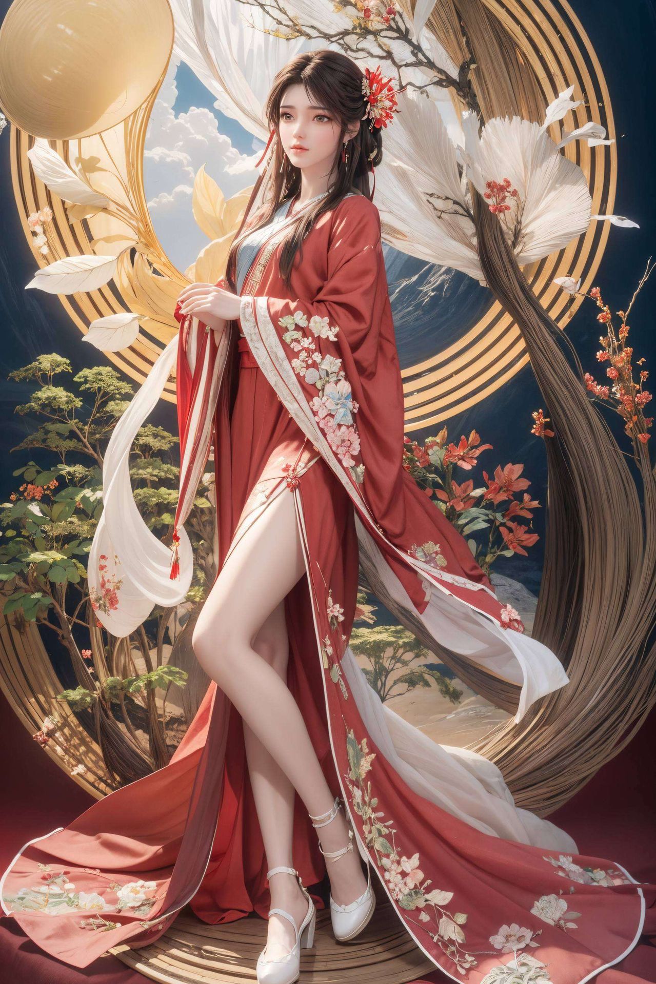 携手绽放4K国漫之美！这位国漫女神灵动可爱火灵儿与荒高清壁纸