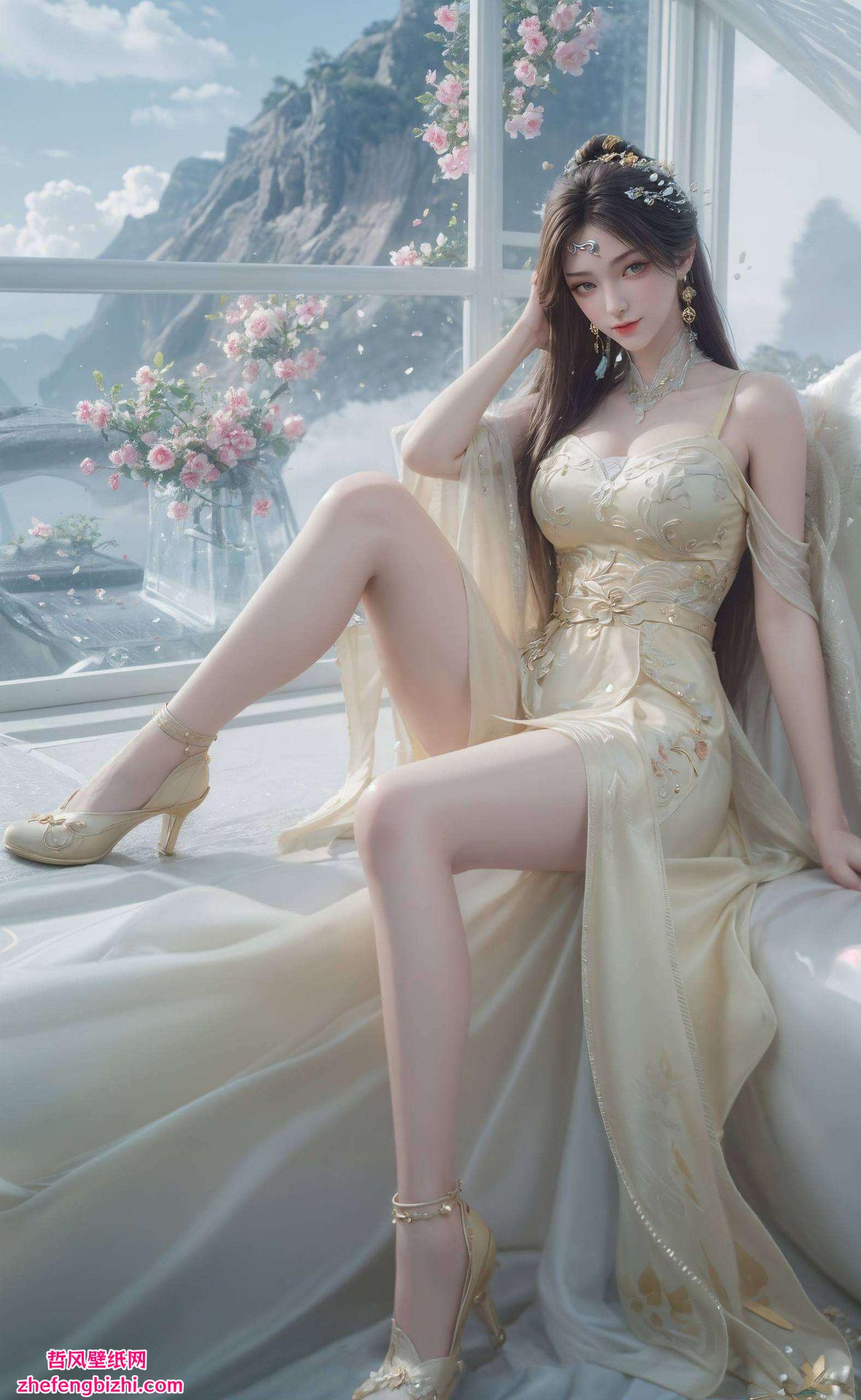 国漫女生的灵动倩影穿越时空的Win10风格