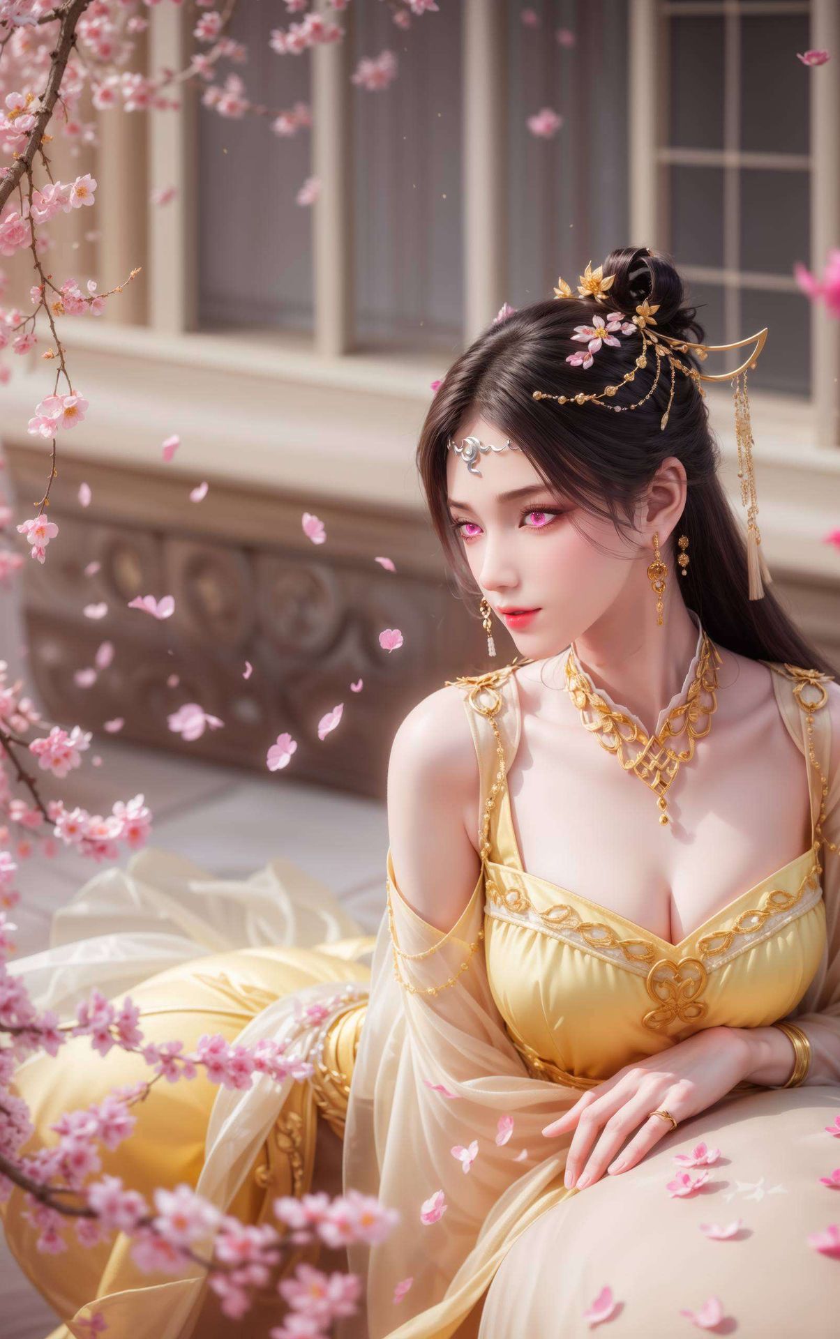 每一瞥都让人心动不已梦幻般的色彩让她仿佛置身于一个动漫仙境