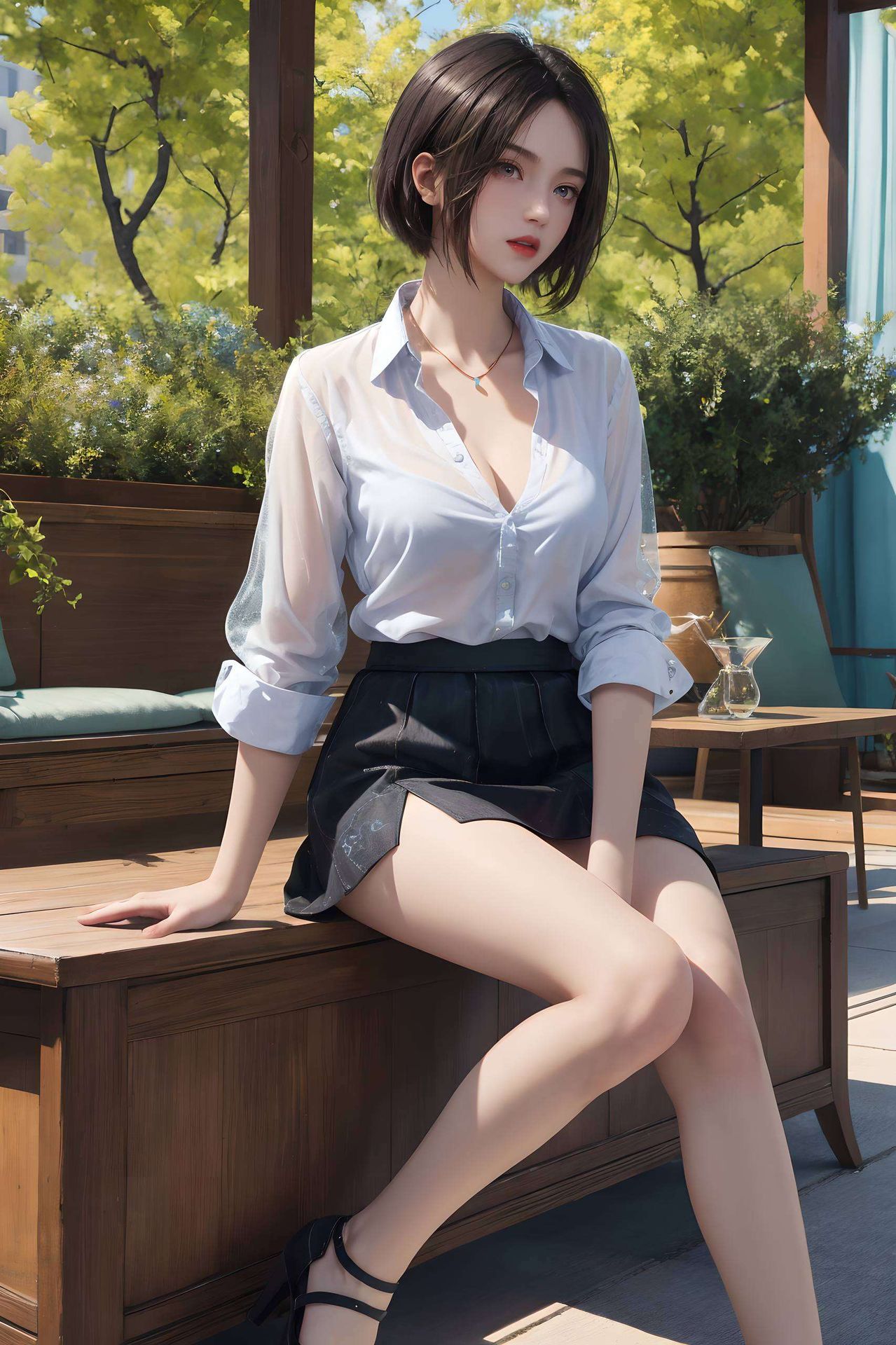 雪白肌肤上点缀着俏皮波点这款AI国漫美女波点壁纸