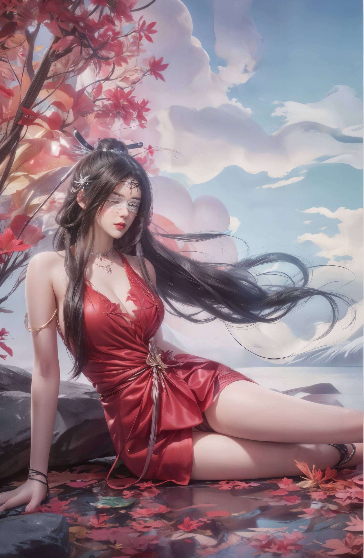 完美呈现国漫美女的灵动之美单色渲染