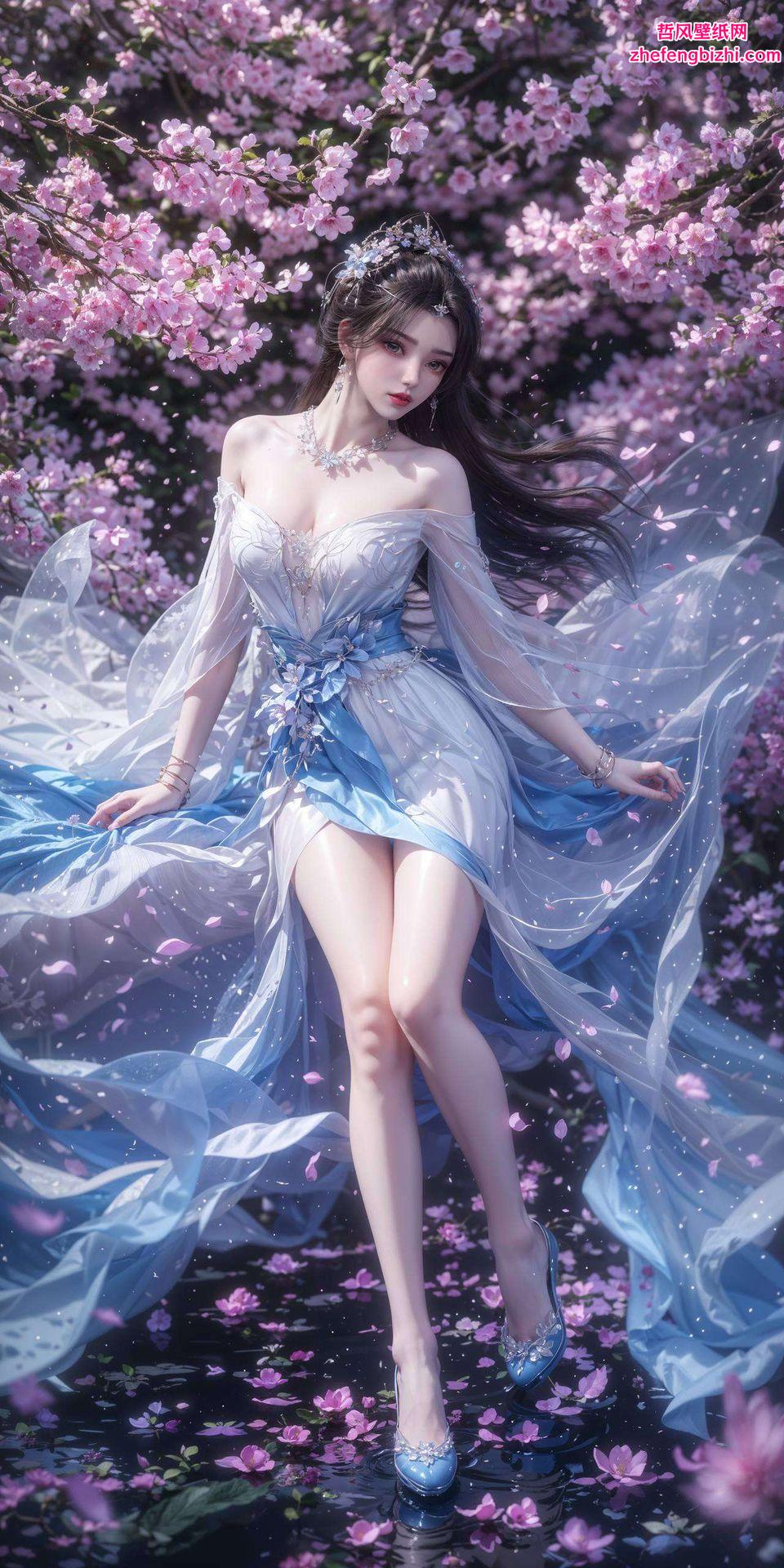 这款AI绘画人物微笑素材是您手机壁纸的绝佳之选