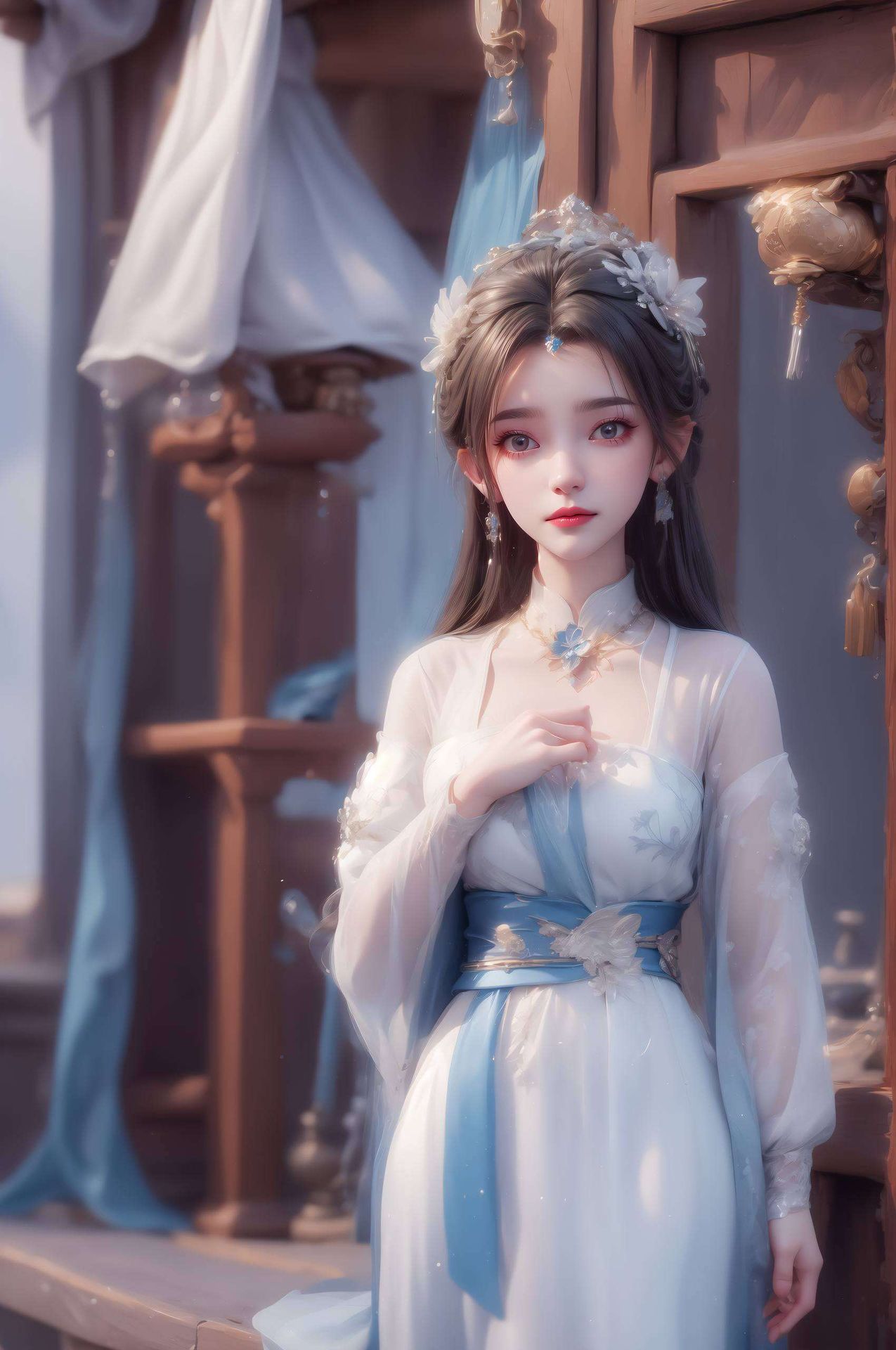 仿佛能感受到她衣摆轻扬的微风这款特别完美的1080p壁纸