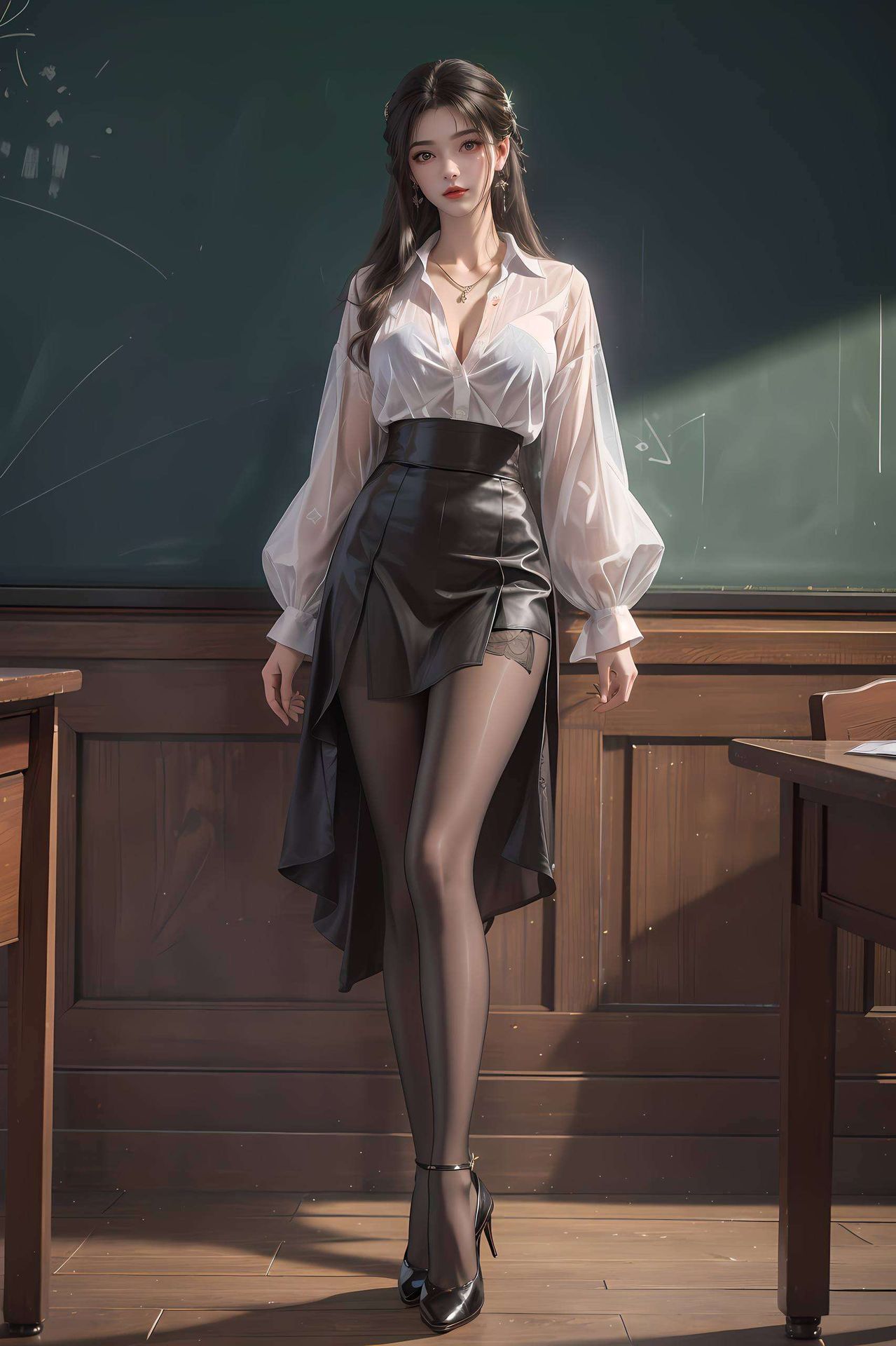 这款以李慕婉全身壁纸图片为核心的可爱AI素材融合了对比强烈的苹果国漫美女风格