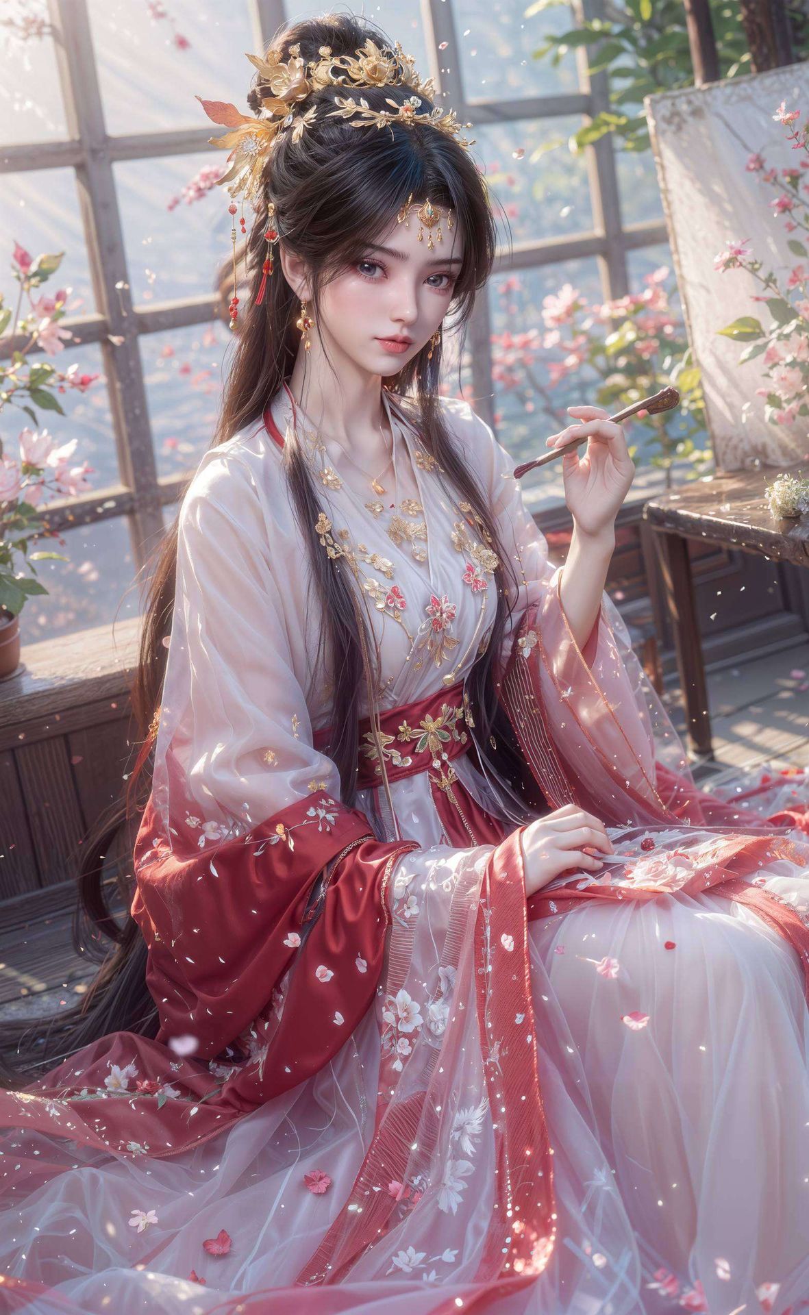 以Wallpaper李慕婉壁纸为灵感邂逅国漫之美!这款AI国漫美女条纹电脑国漫美女炫彩壁纸