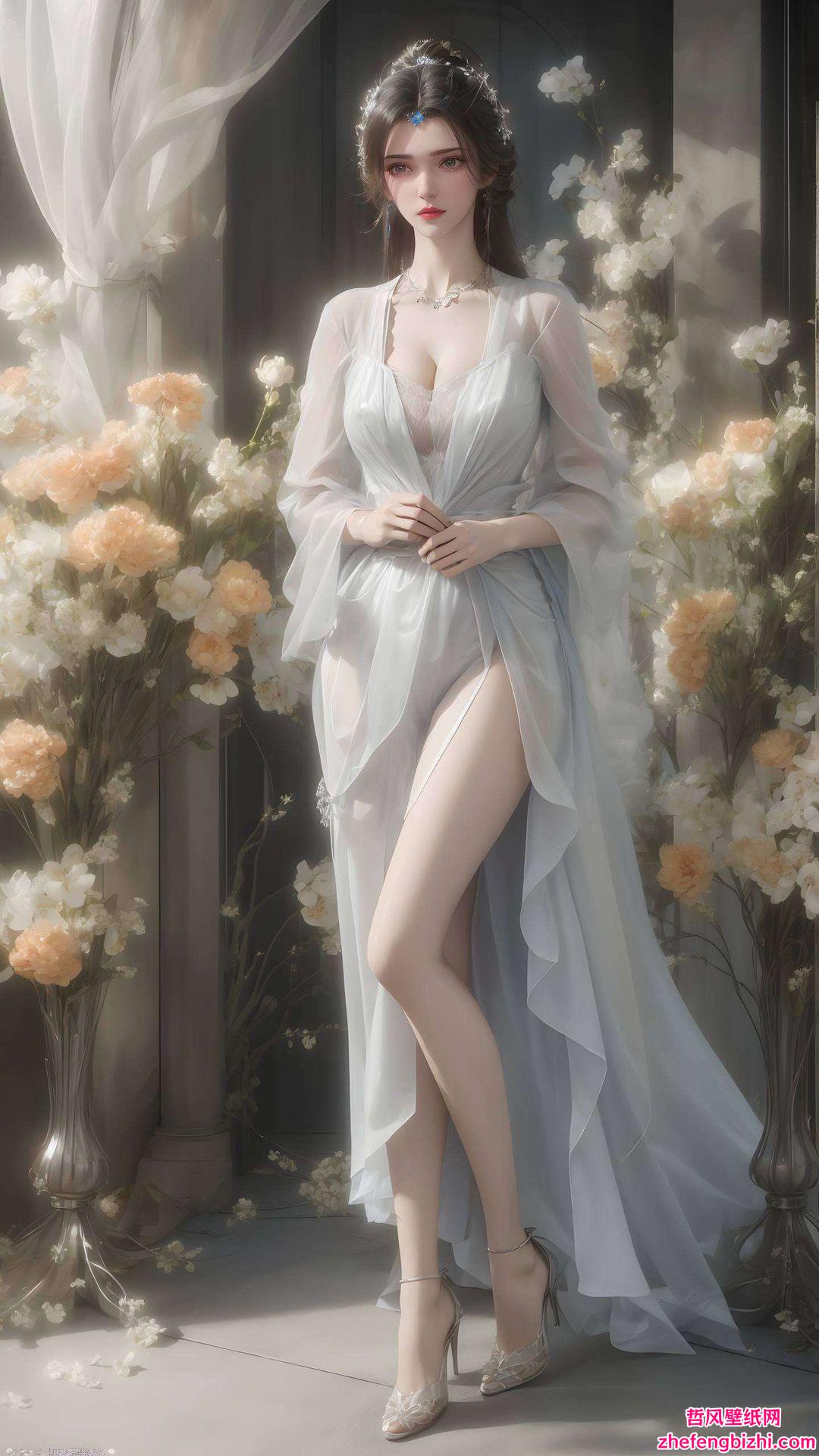 绘制李慕婉以AI绘画技术捕捉她壁纸级别的真人风采