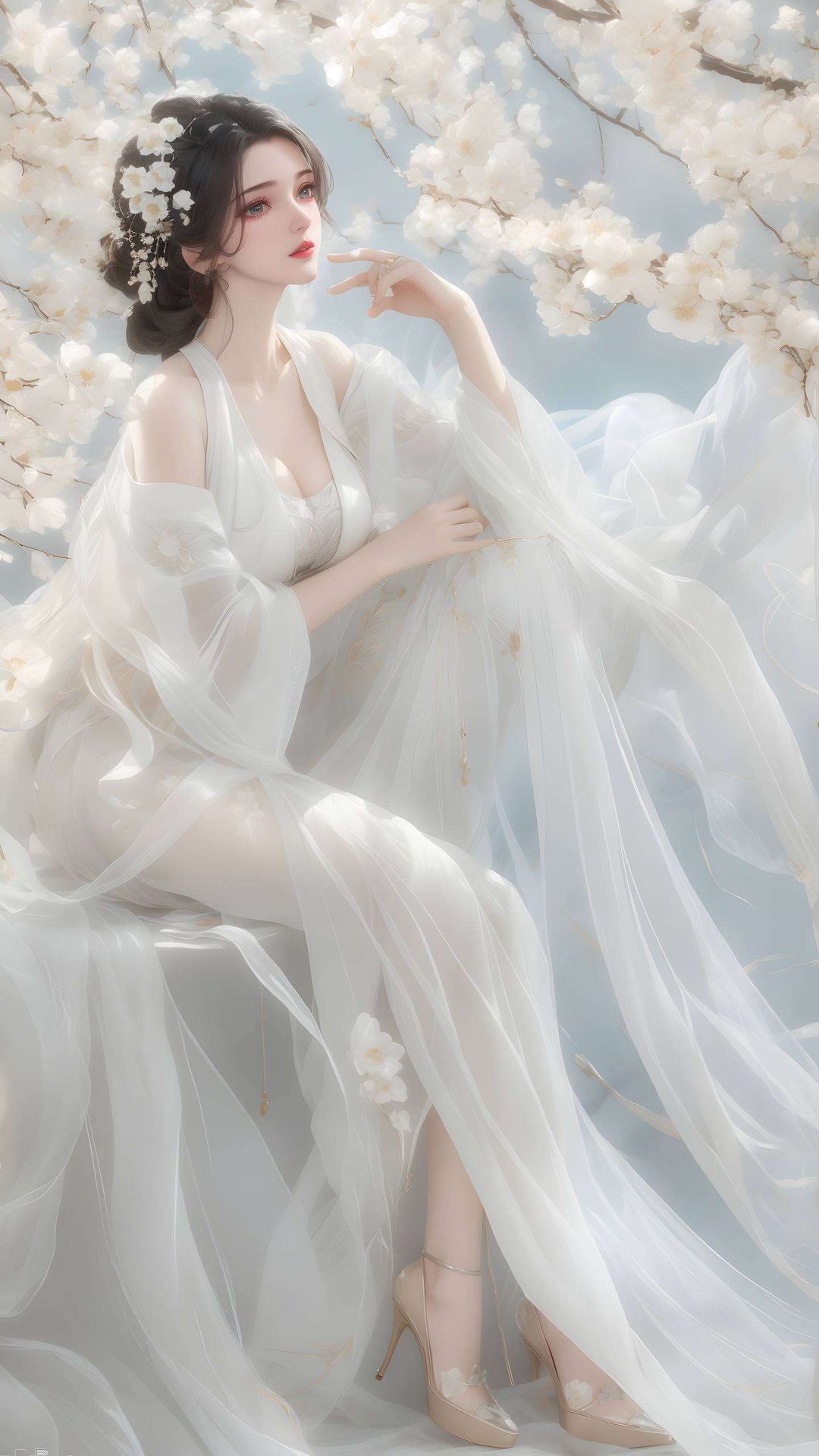 她那婉约的气质这款高清AI人物神态素材壁纸