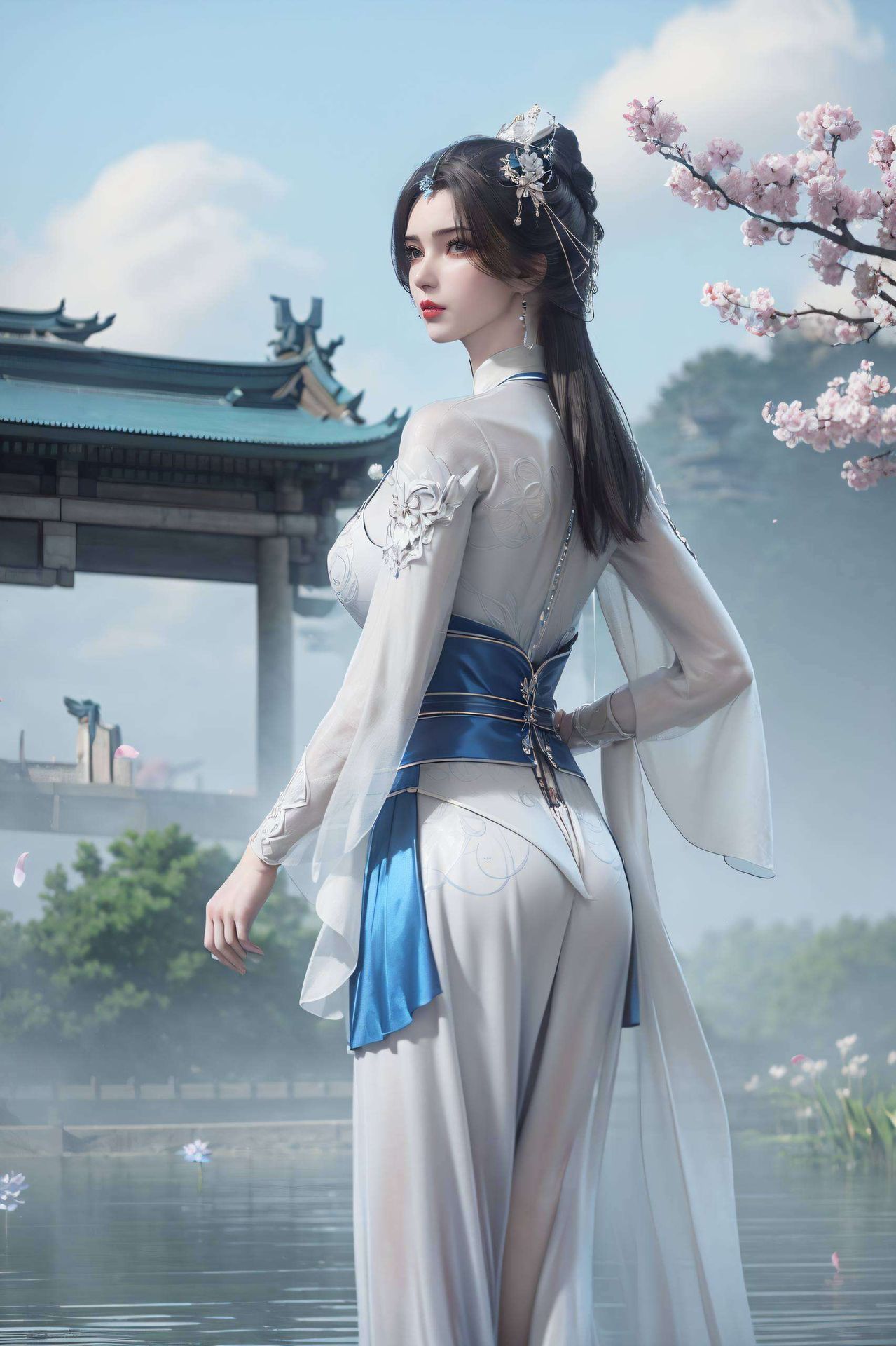 粉色梦幻那如壁画般的身材壁纸