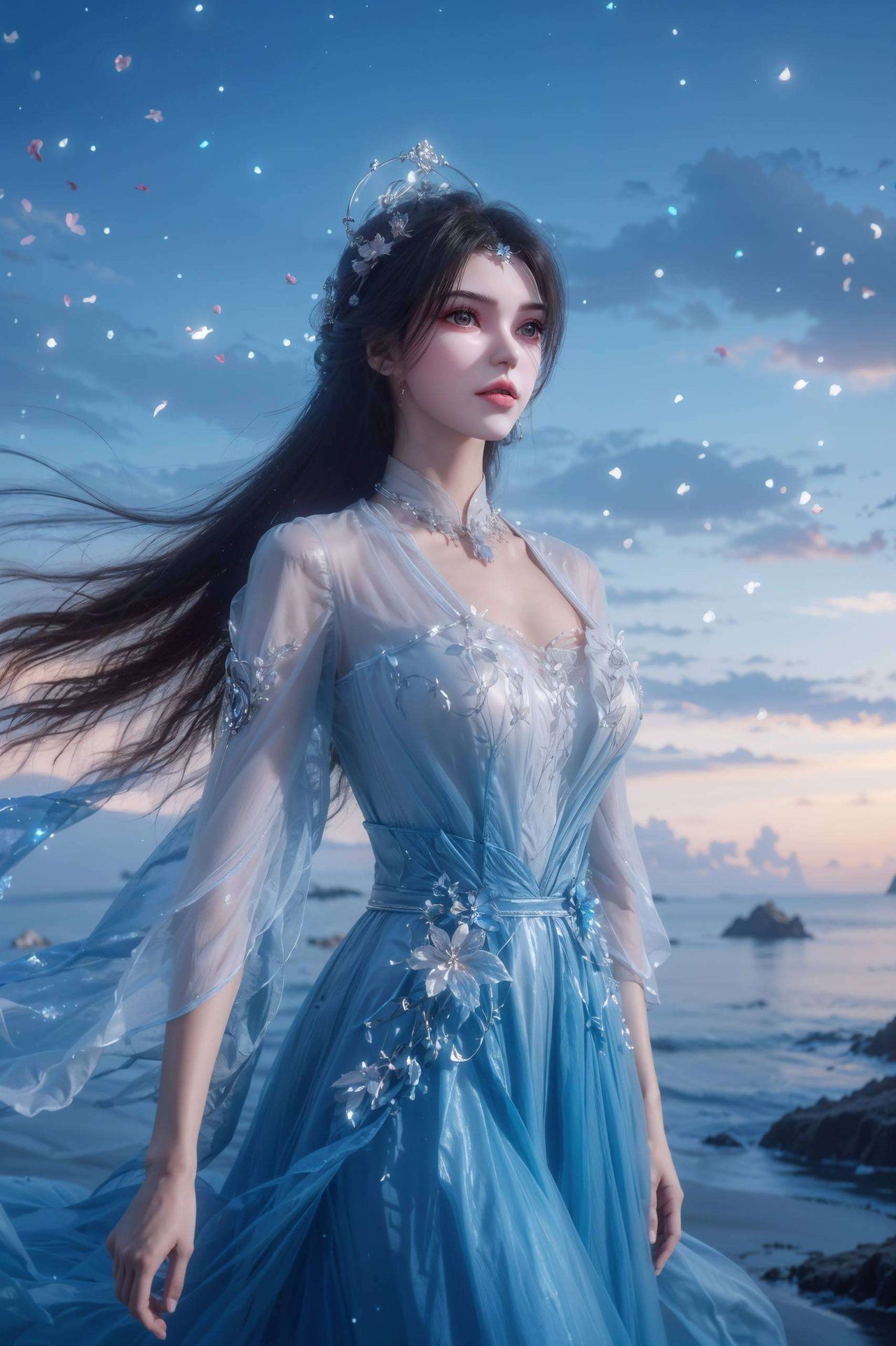 这款高清AI人物特写壁纸细腻笔触