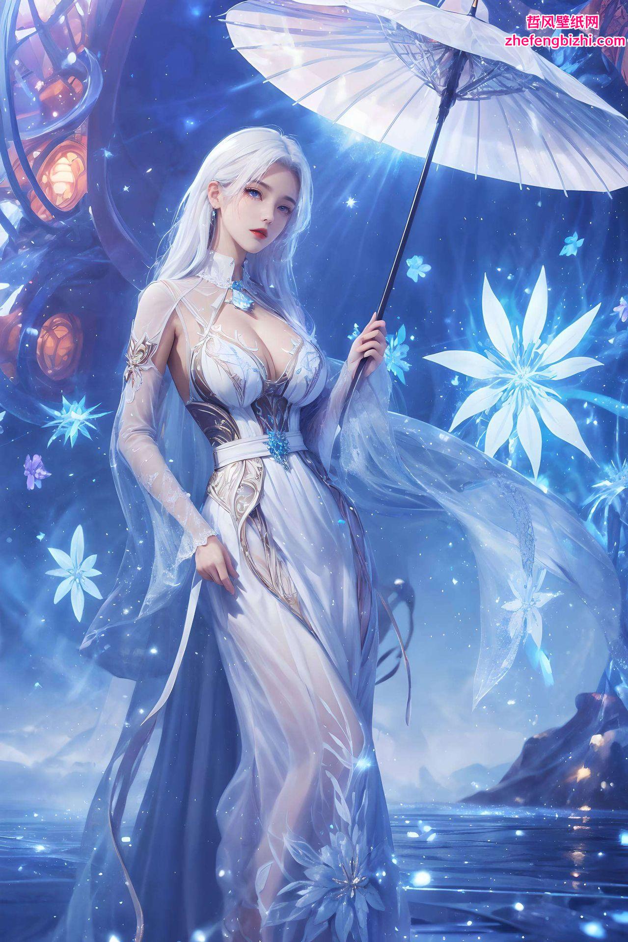 AI美女凌落宸图片高清壁纸动漫绚烂的花海与倩影交织