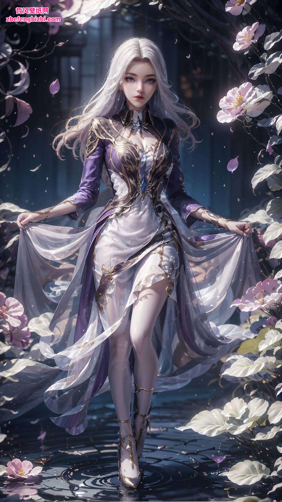 这款国漫美女壁纸让每一朵花瓣都栩栩如生