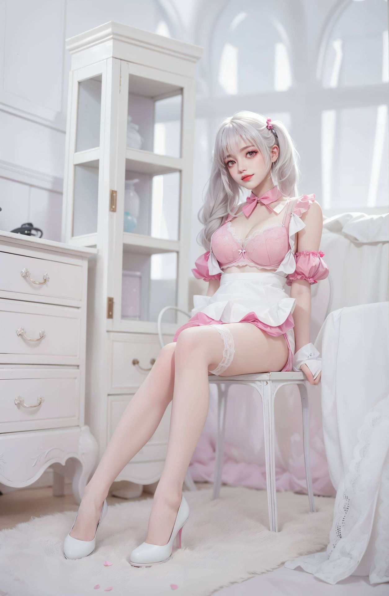 这款AI绘画的林青檀漫画原图壁纸以其独特的格纹设计