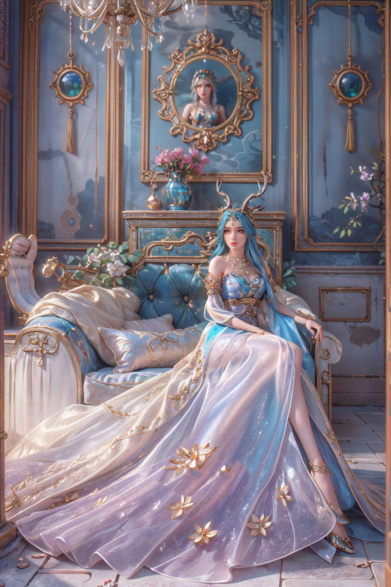 她眼神炯炯英气逼人