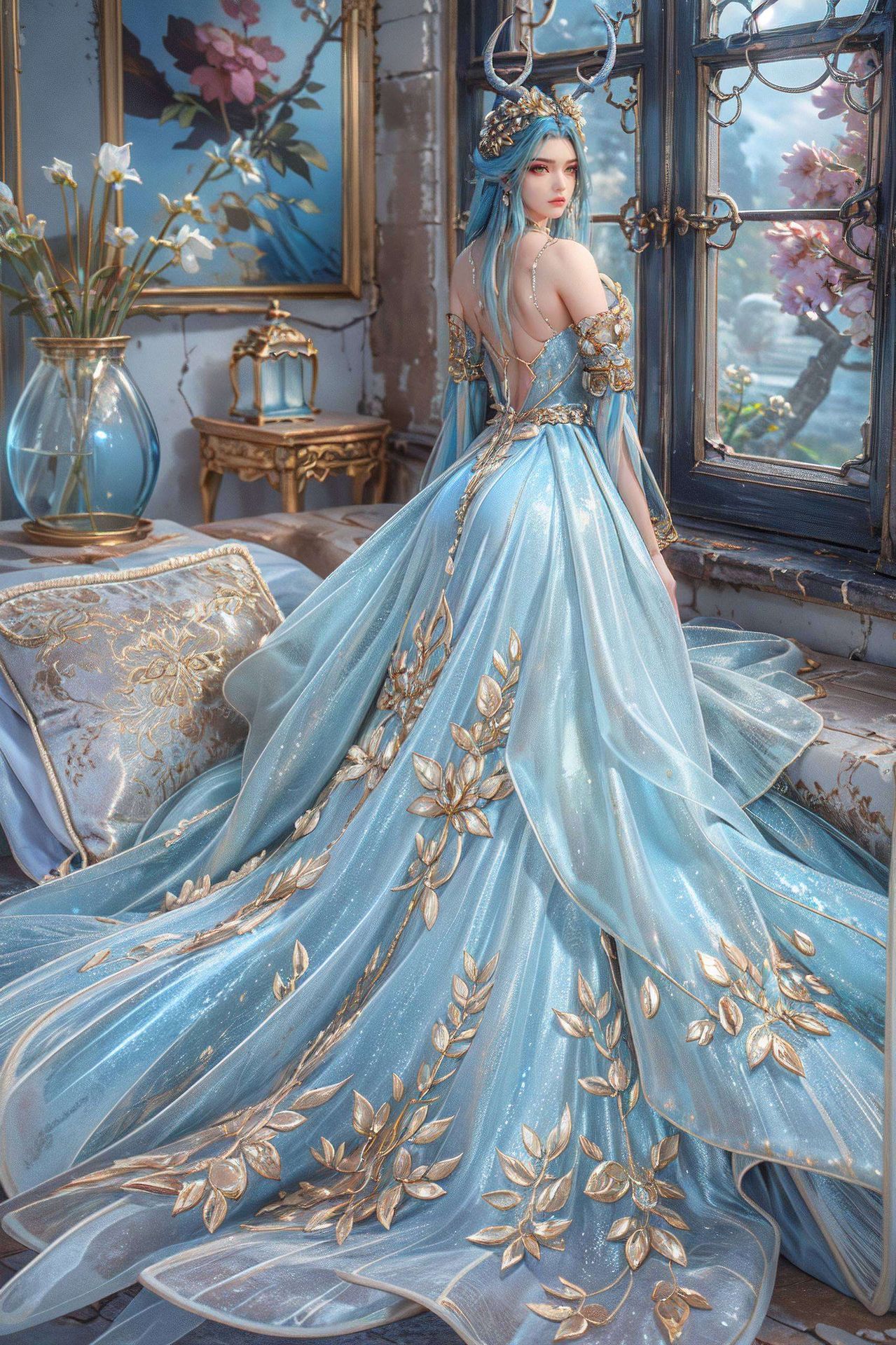 融入了斗破苍穹的龙女形象Windows 10壁纸艺术